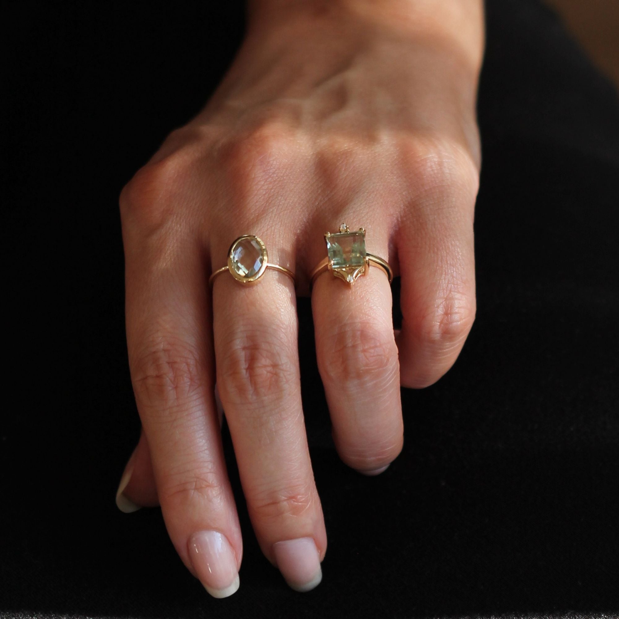 Diana Ring - Green Amethyst