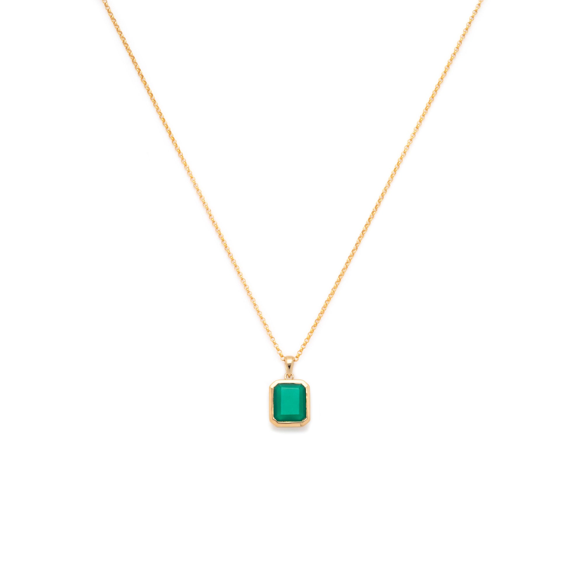 Angie Necklace - Green Onyx