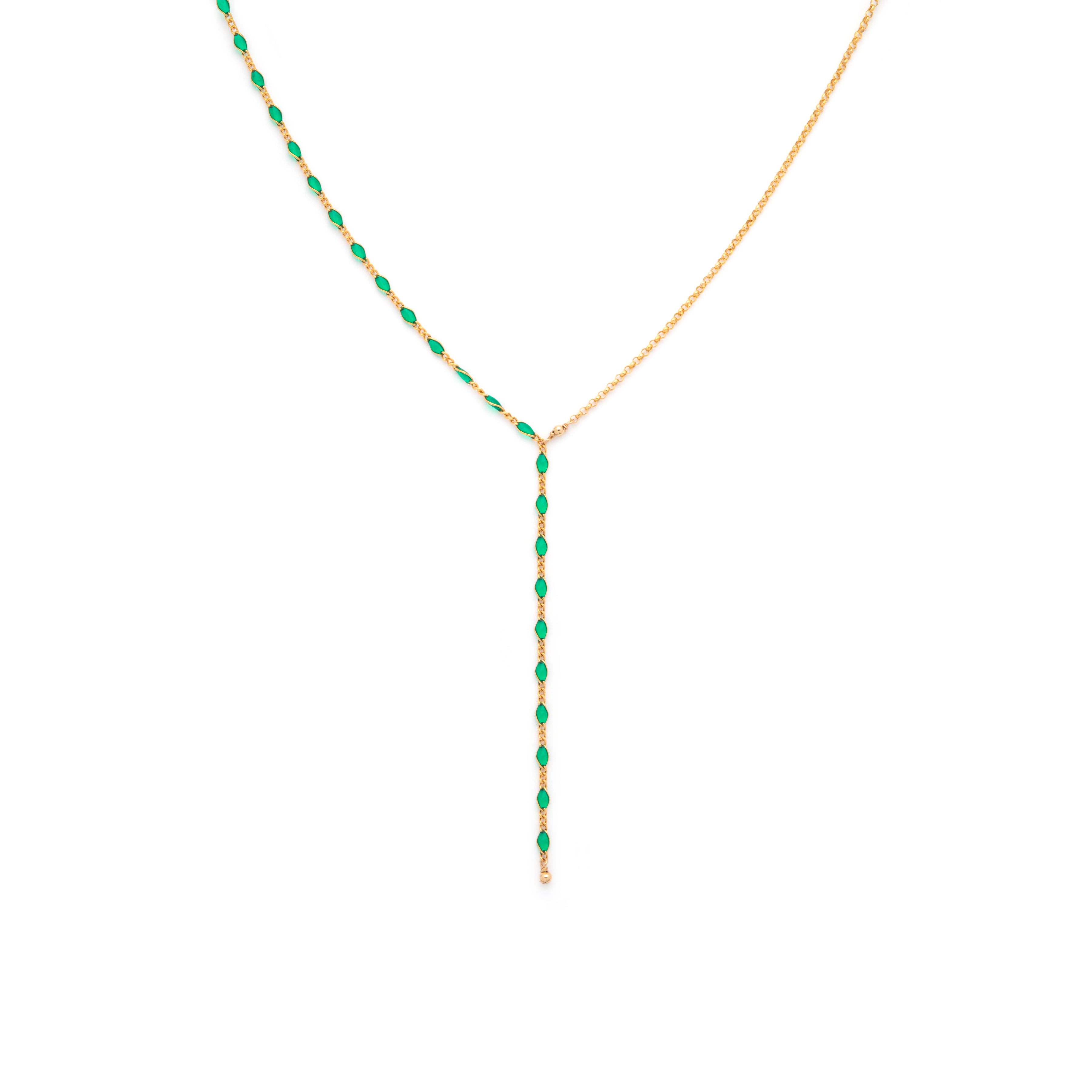 Emerelle Lariat - Green & Gold