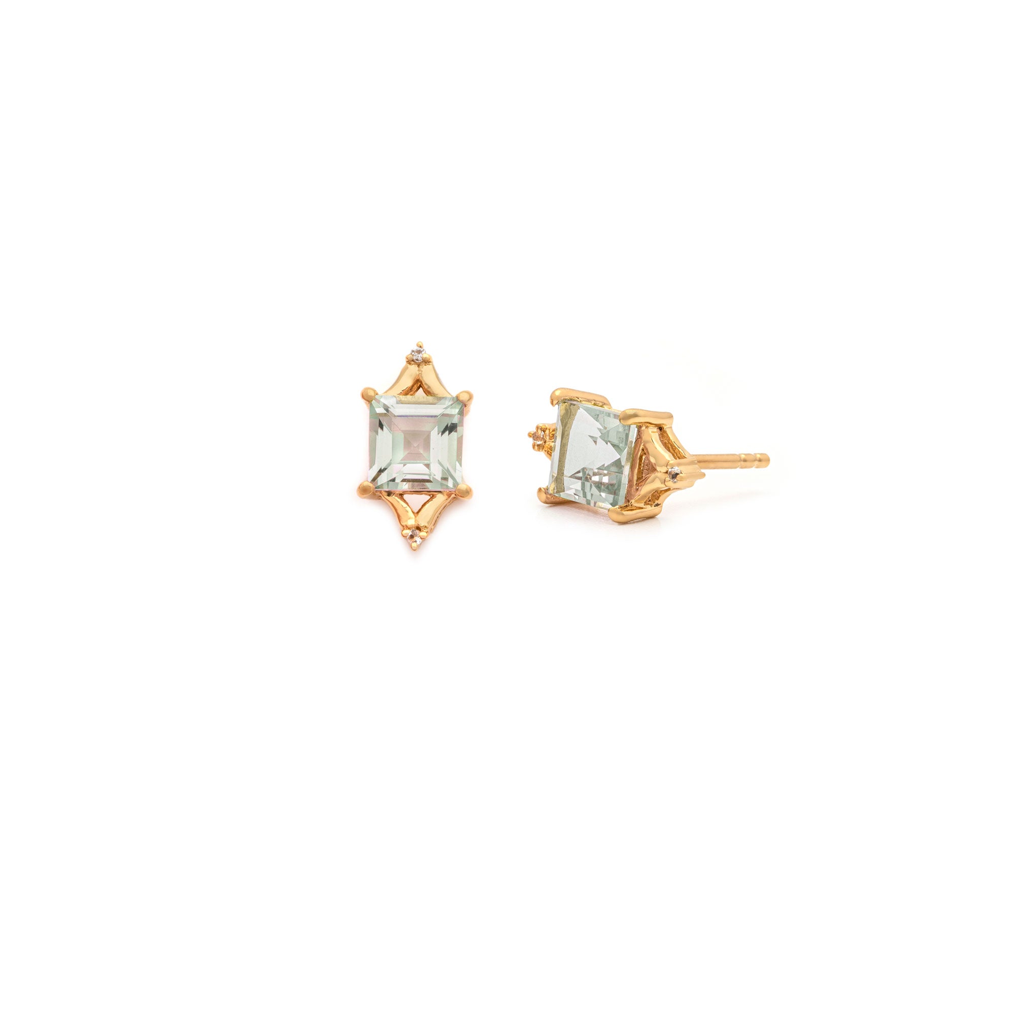 Diana Studs - Green Amethyst