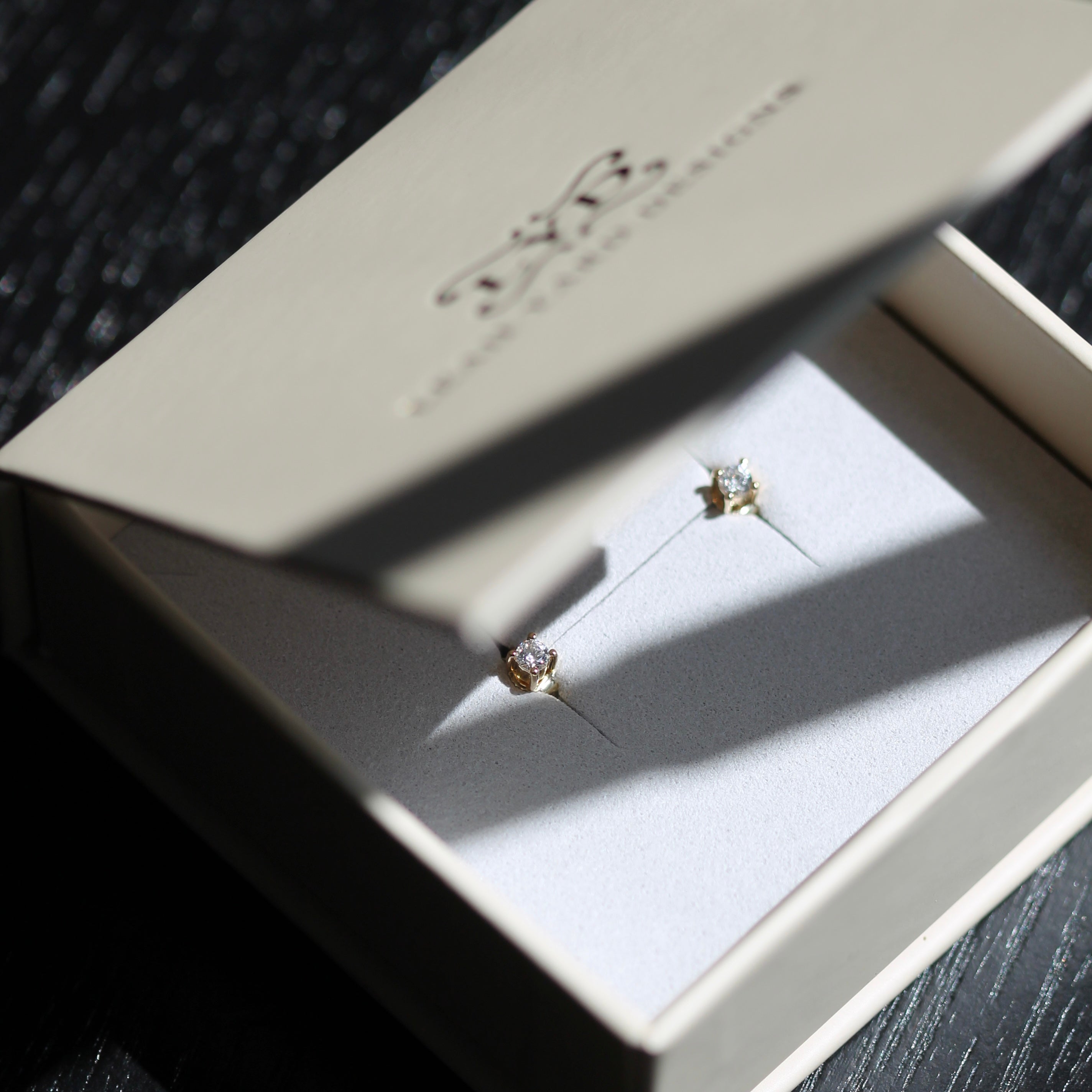 Mini Studs - Synthetic Diamond & 10K Gold