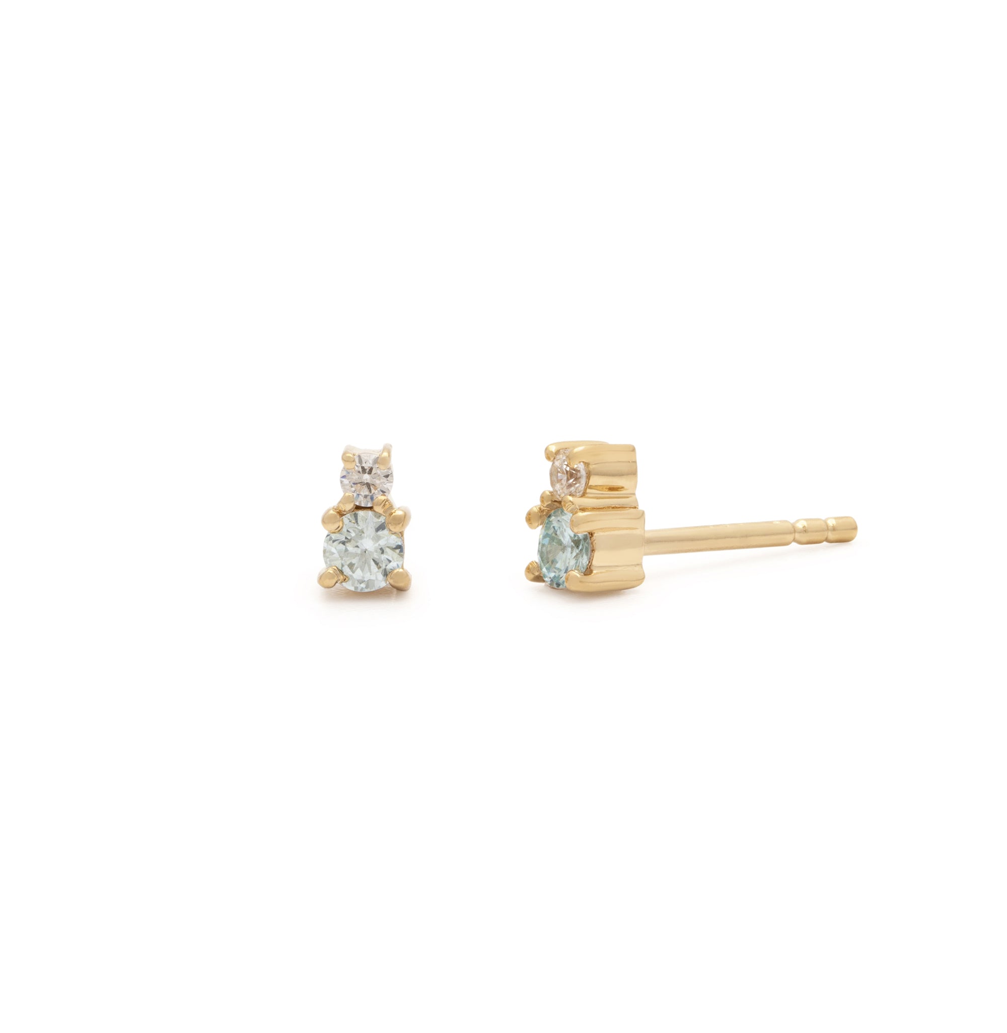Mini Joy Studs - Aqua Marine C.Z.