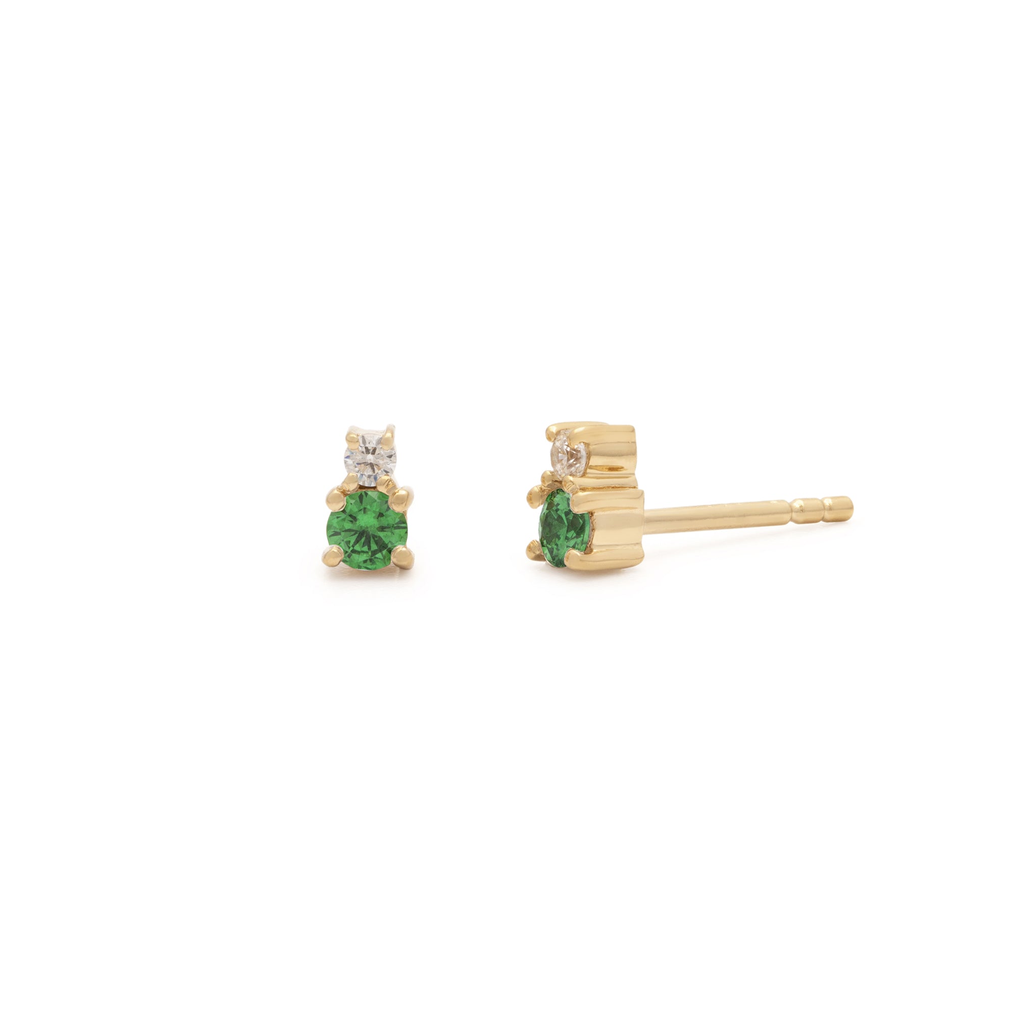 Mini Joy Studs - Emerald C.Z.