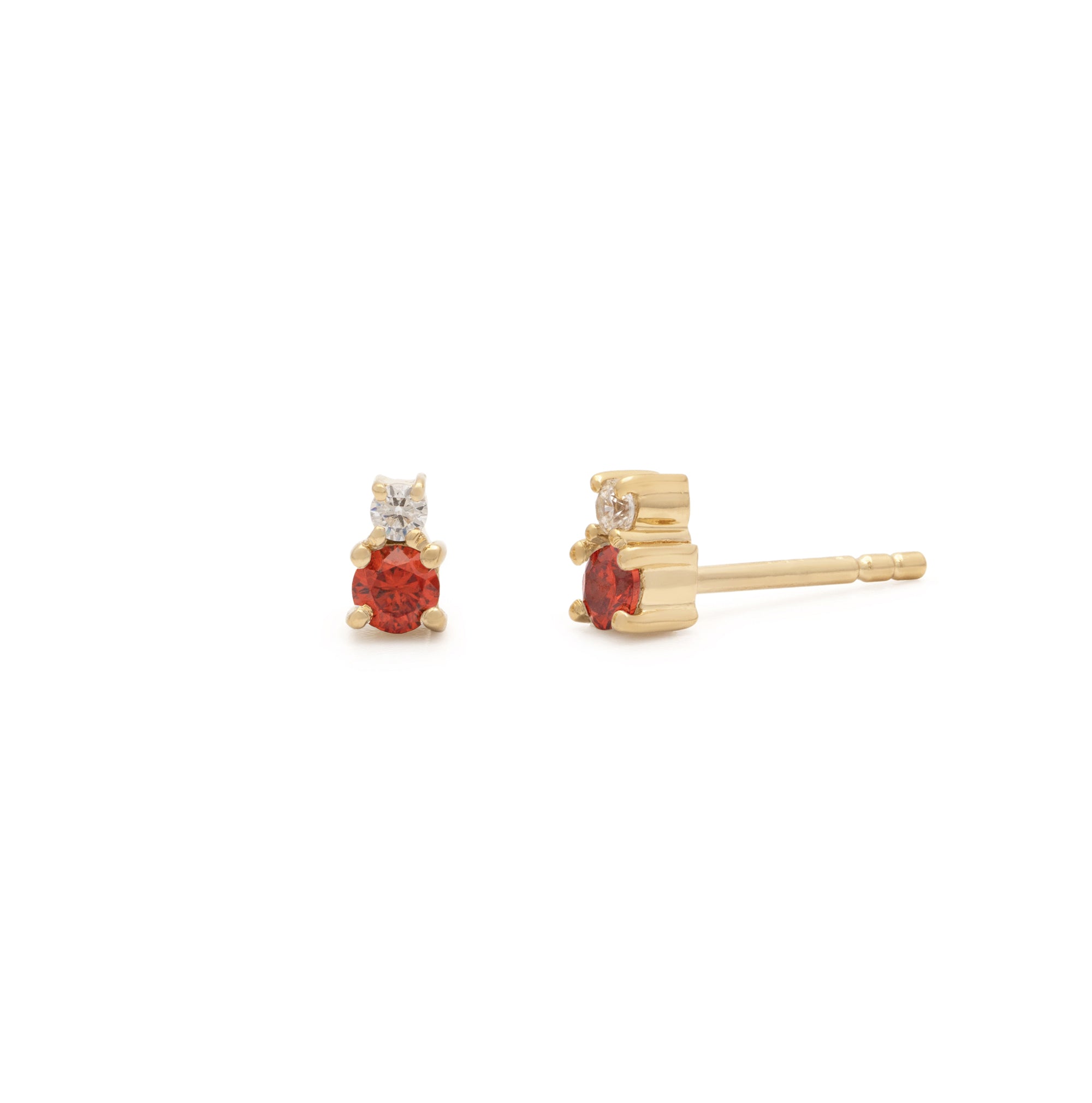 Mini Joy Studs - Garnet C.Z.