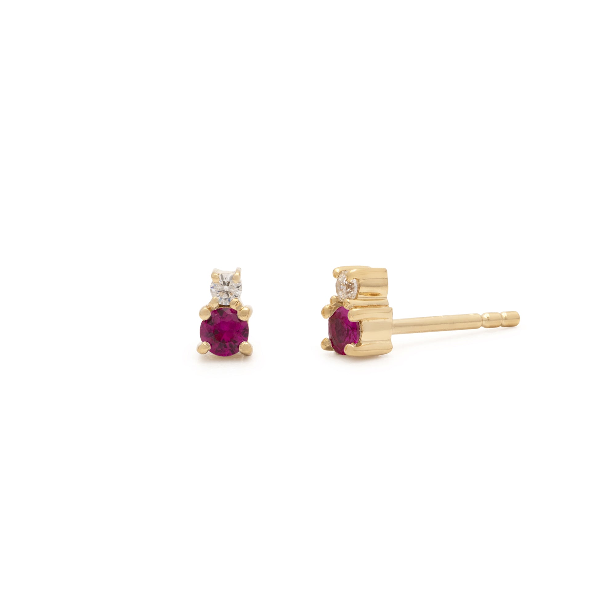Mini Joy Studs - Ruby C.Z.