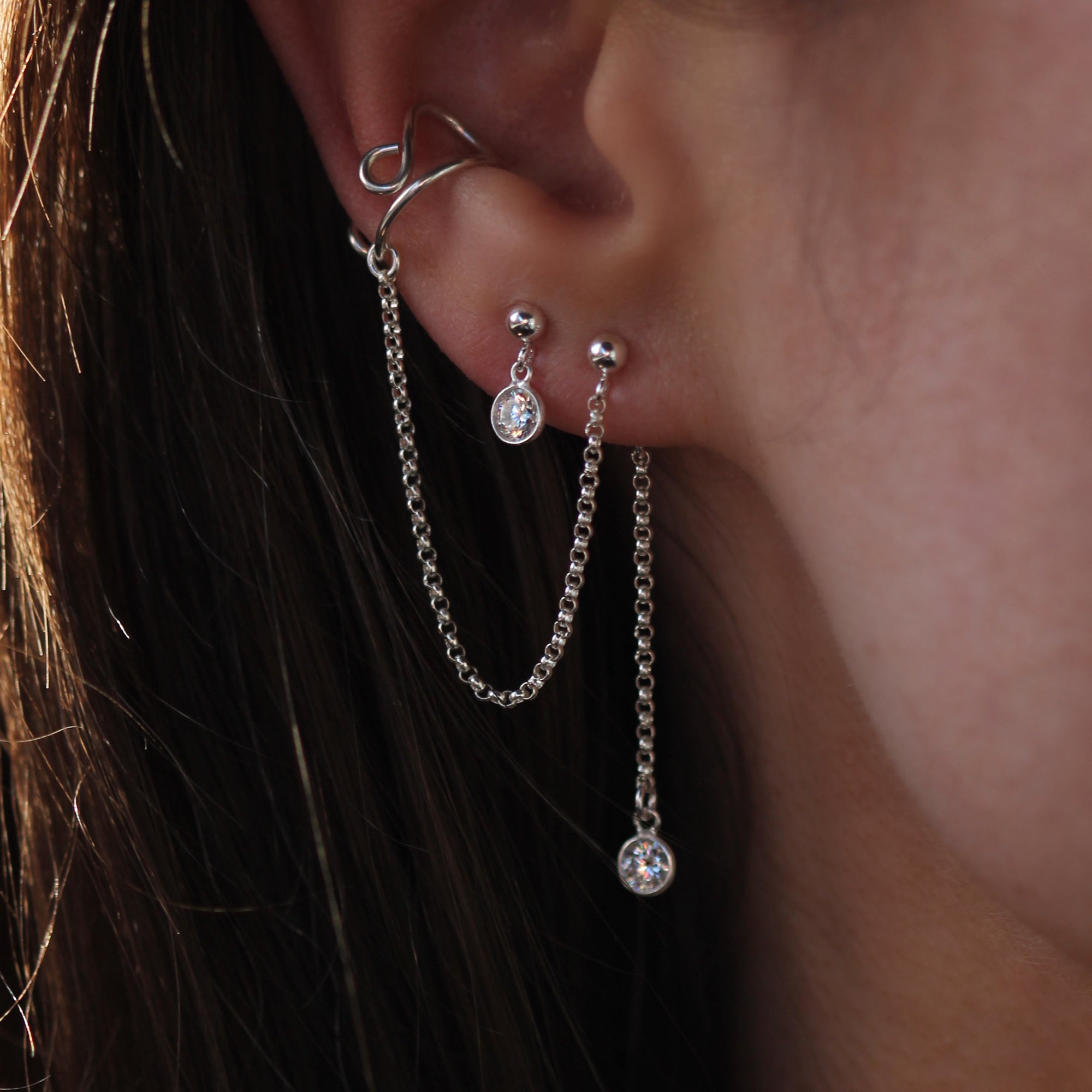 Cascade Ear Cuff Set - Silver
