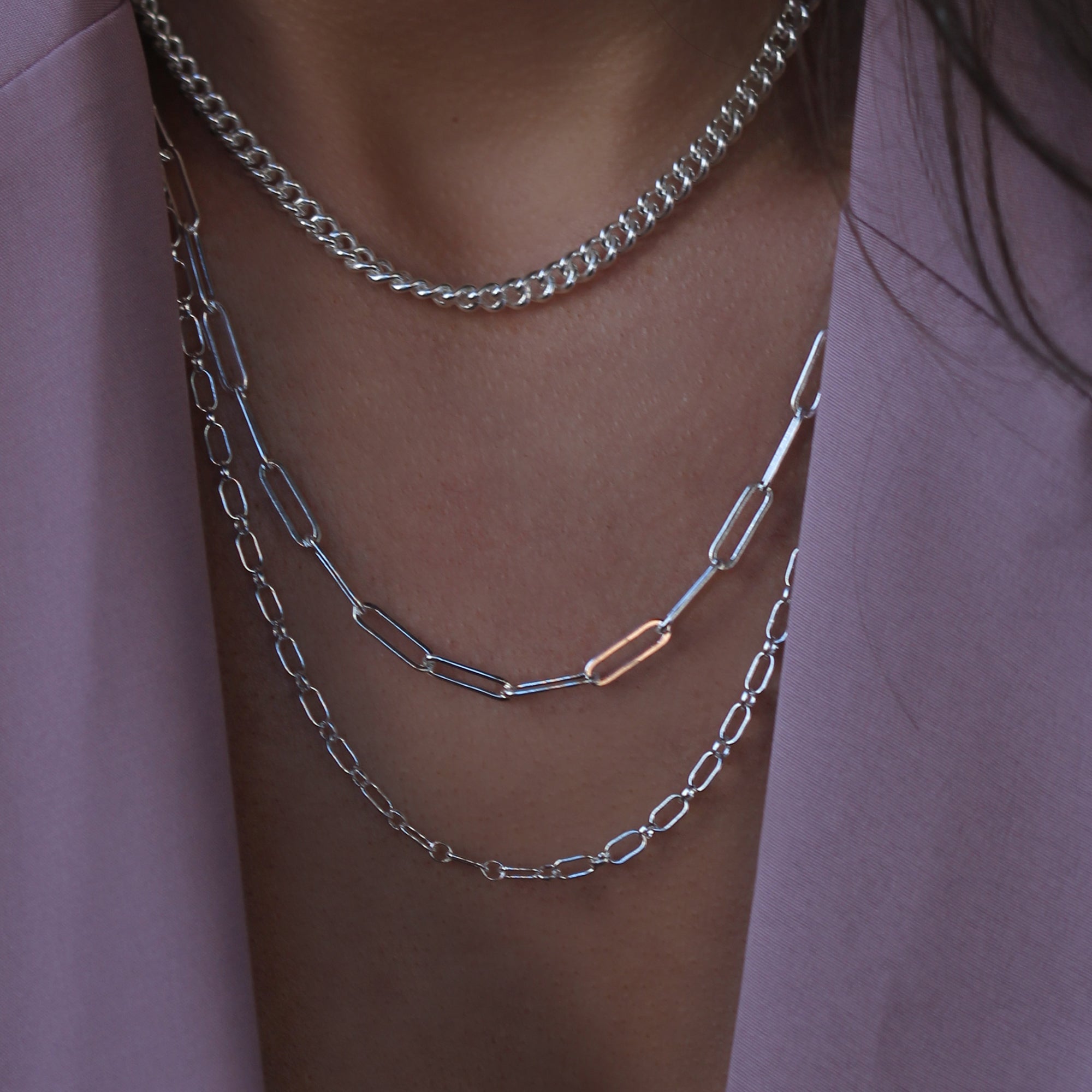 Cropped Rayne Necklace - Silver