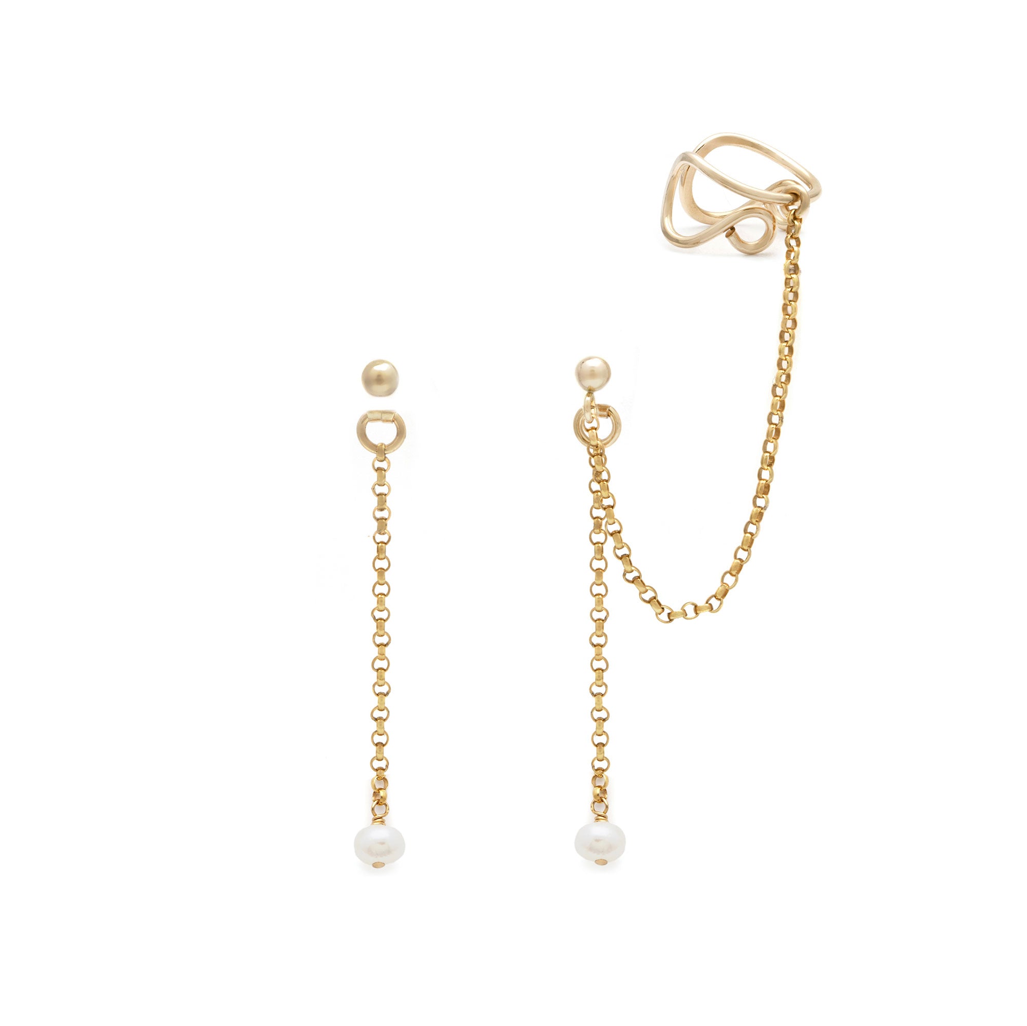Cascade Ear Cuff Set - Pearl