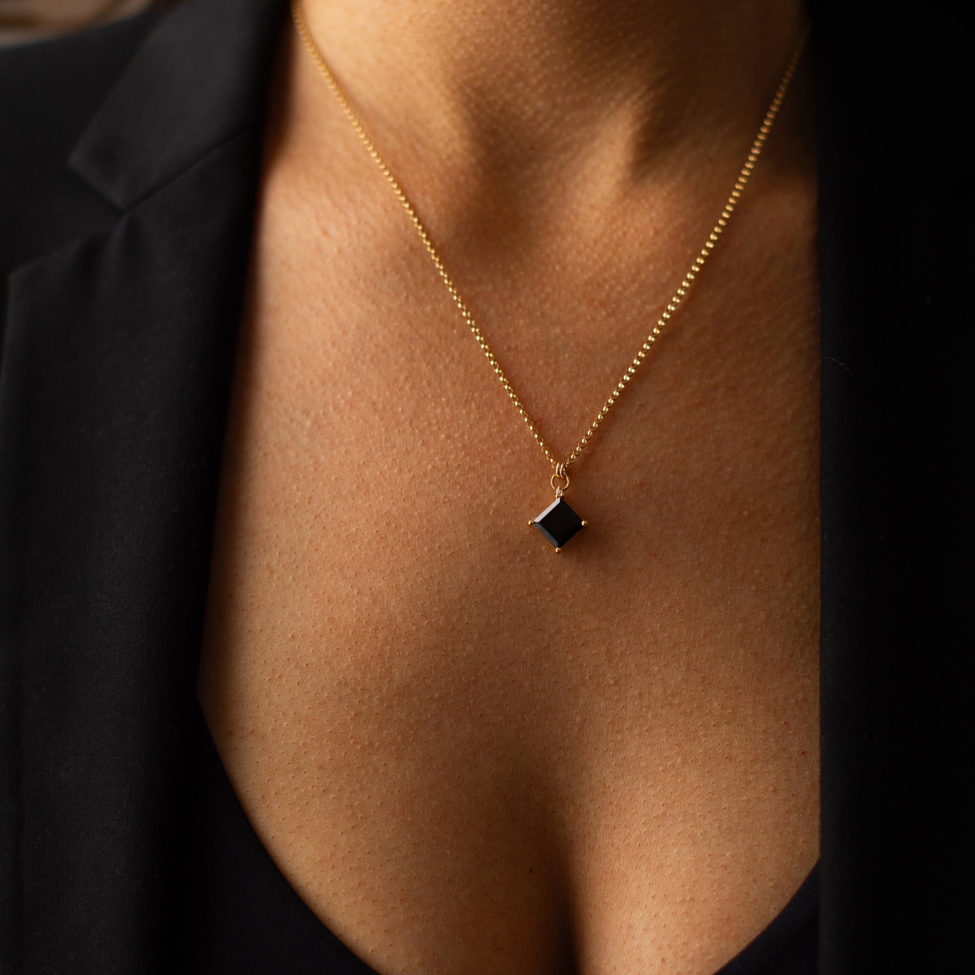Diana Necklace - Black Onyx and Silver