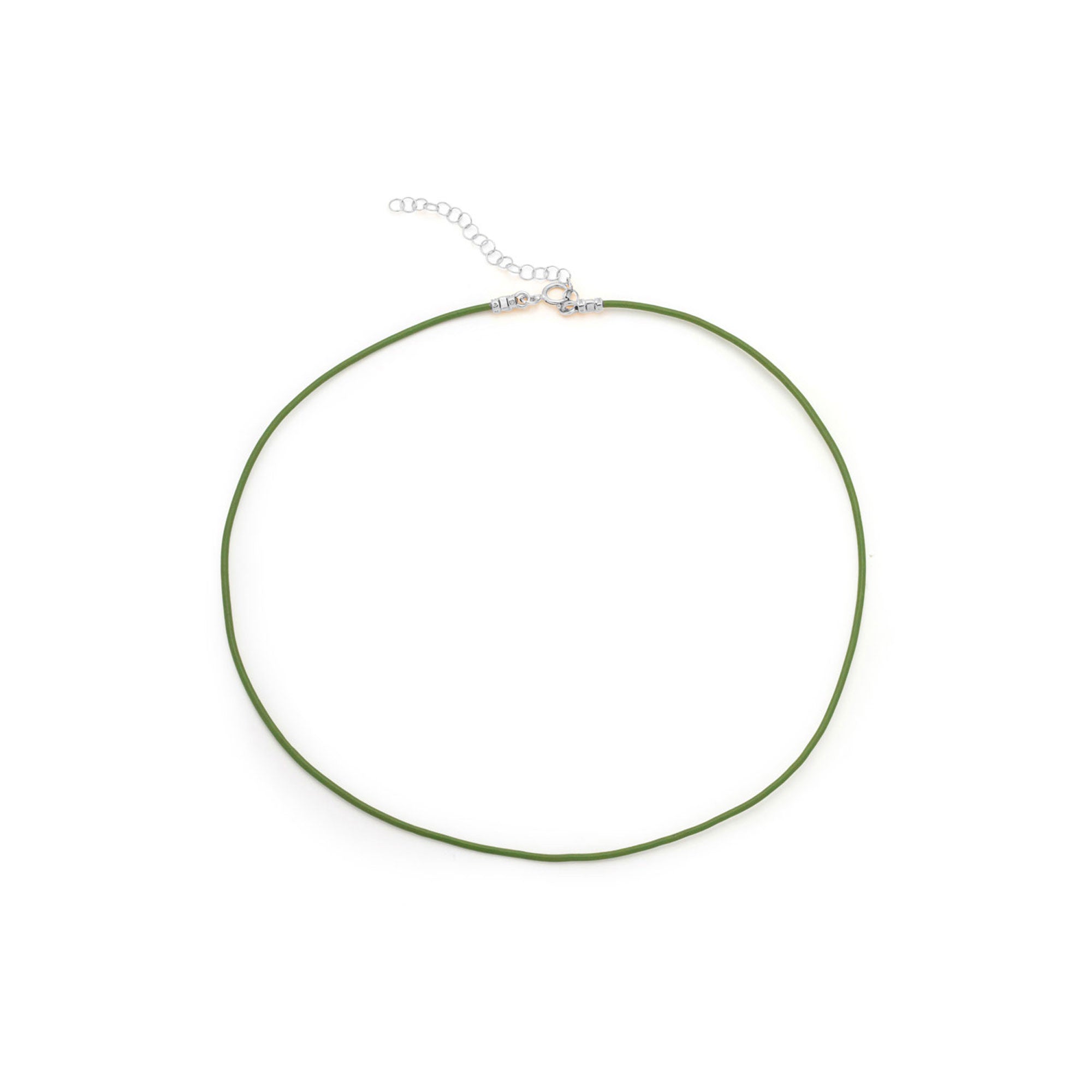 Leather Strand - Fern & Silver