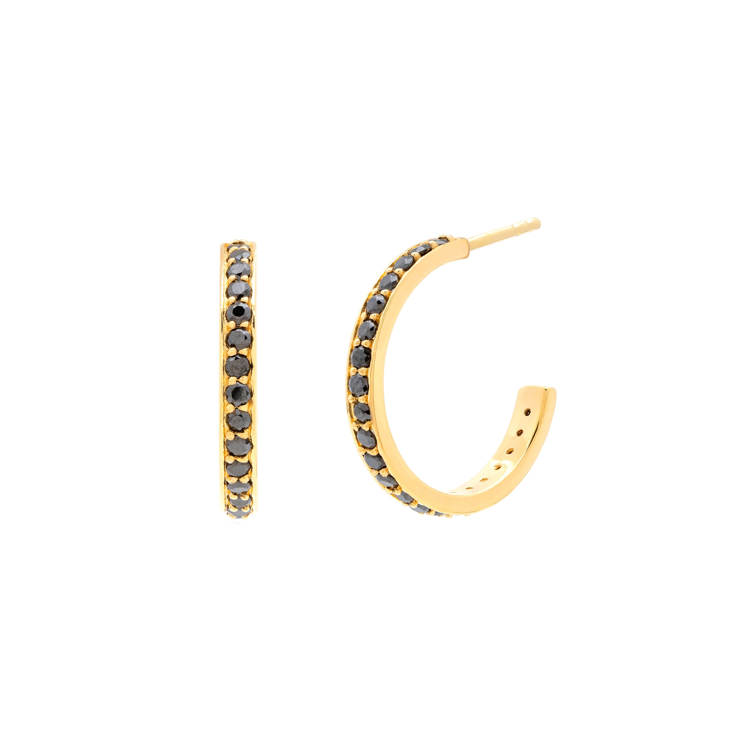 Mariah Hoops - Black CZ.