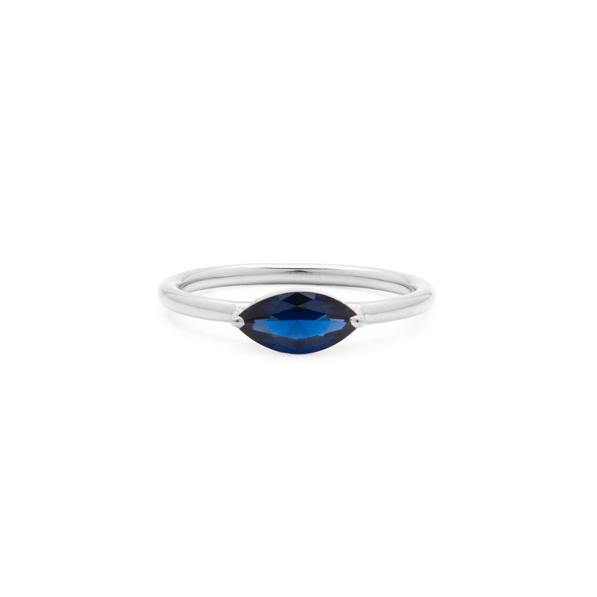 Marquis Ring - Blue Sapphire C.Z. & Silver