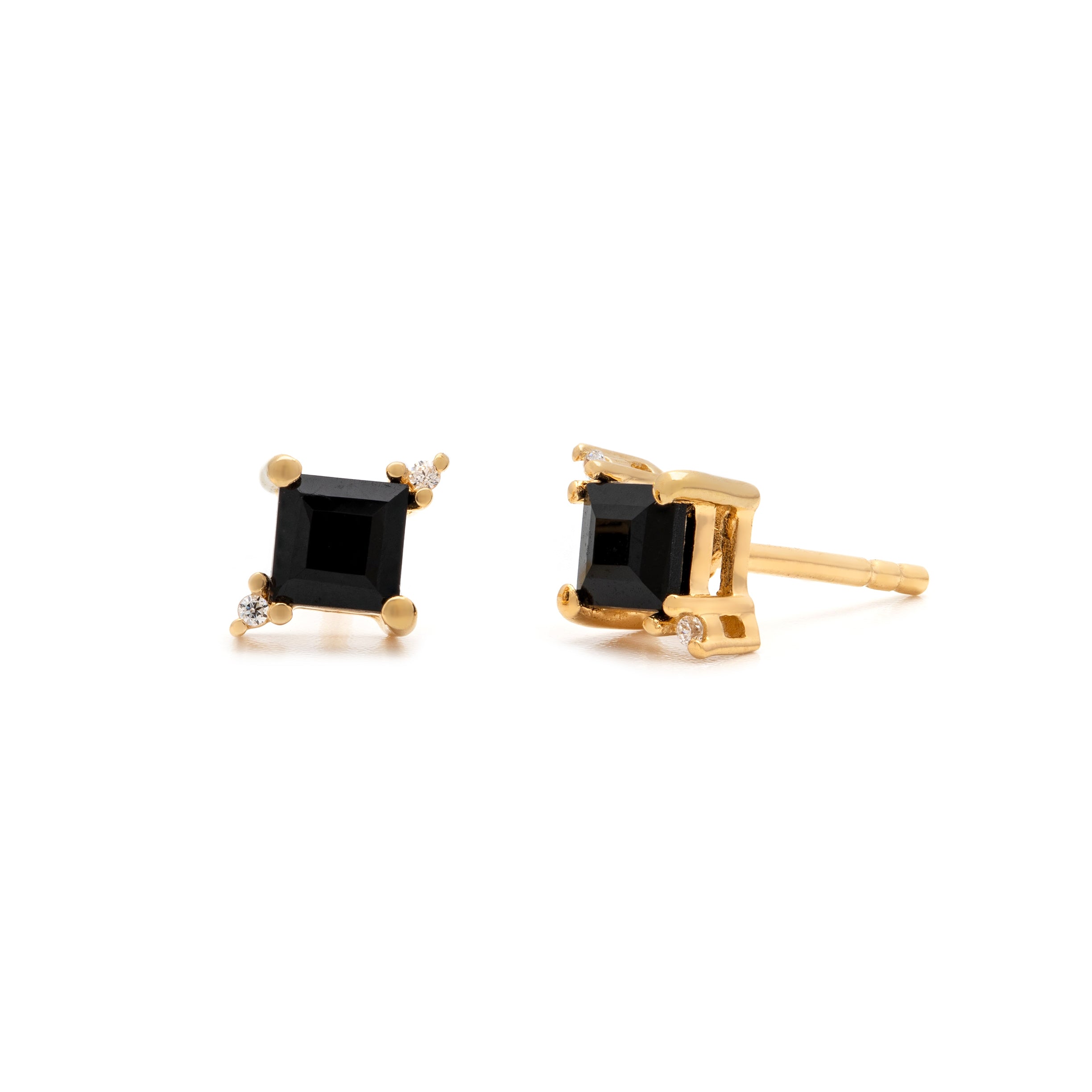Mini Diana Studs - Black Onyx