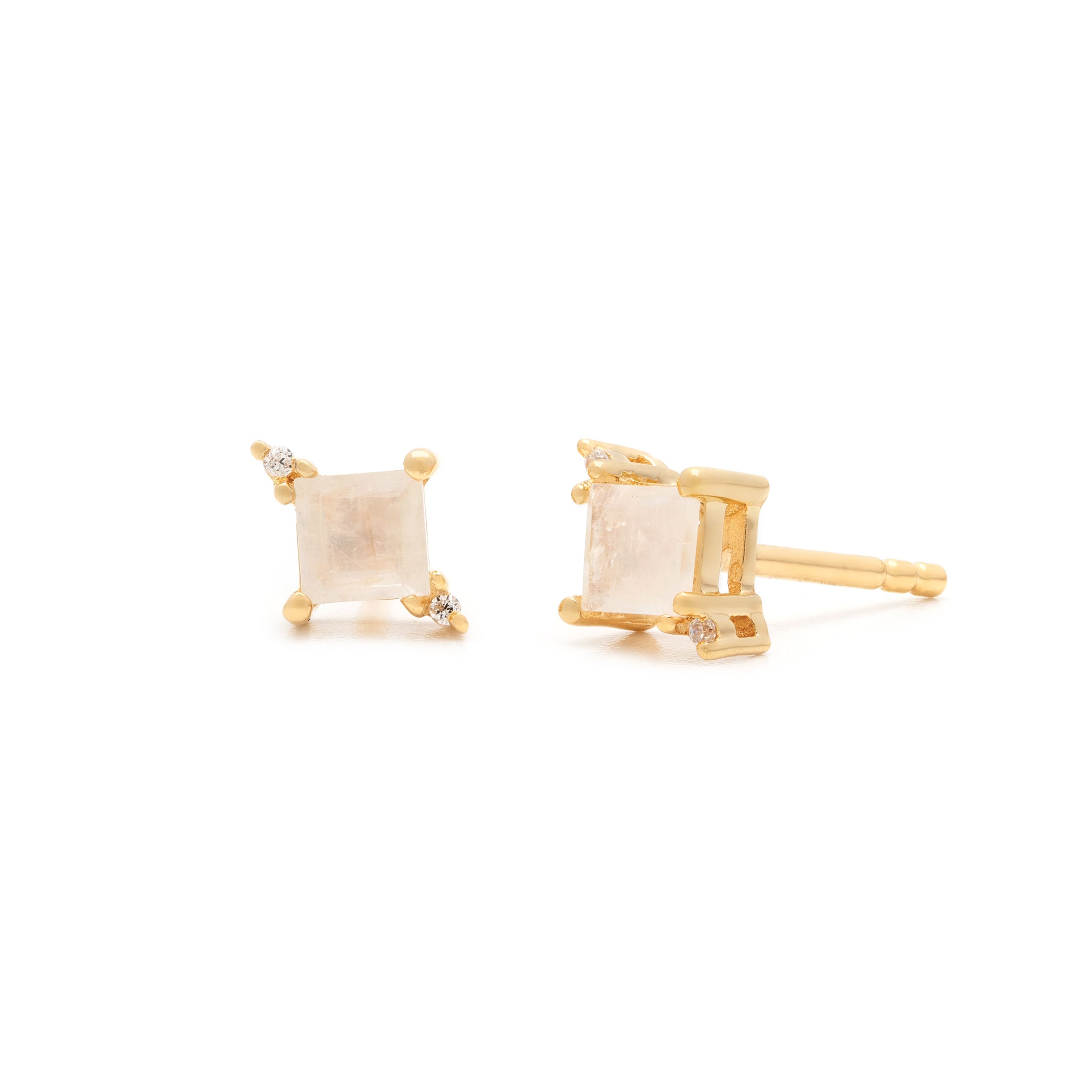 Mini Diana Studs - Moonstone