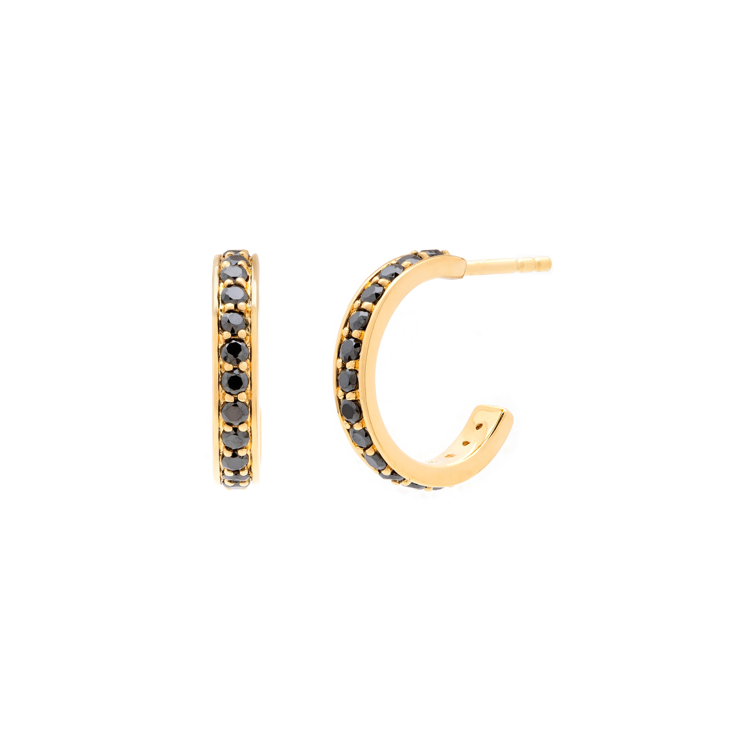 Mini Mariah Hoops - Black C.Z.
