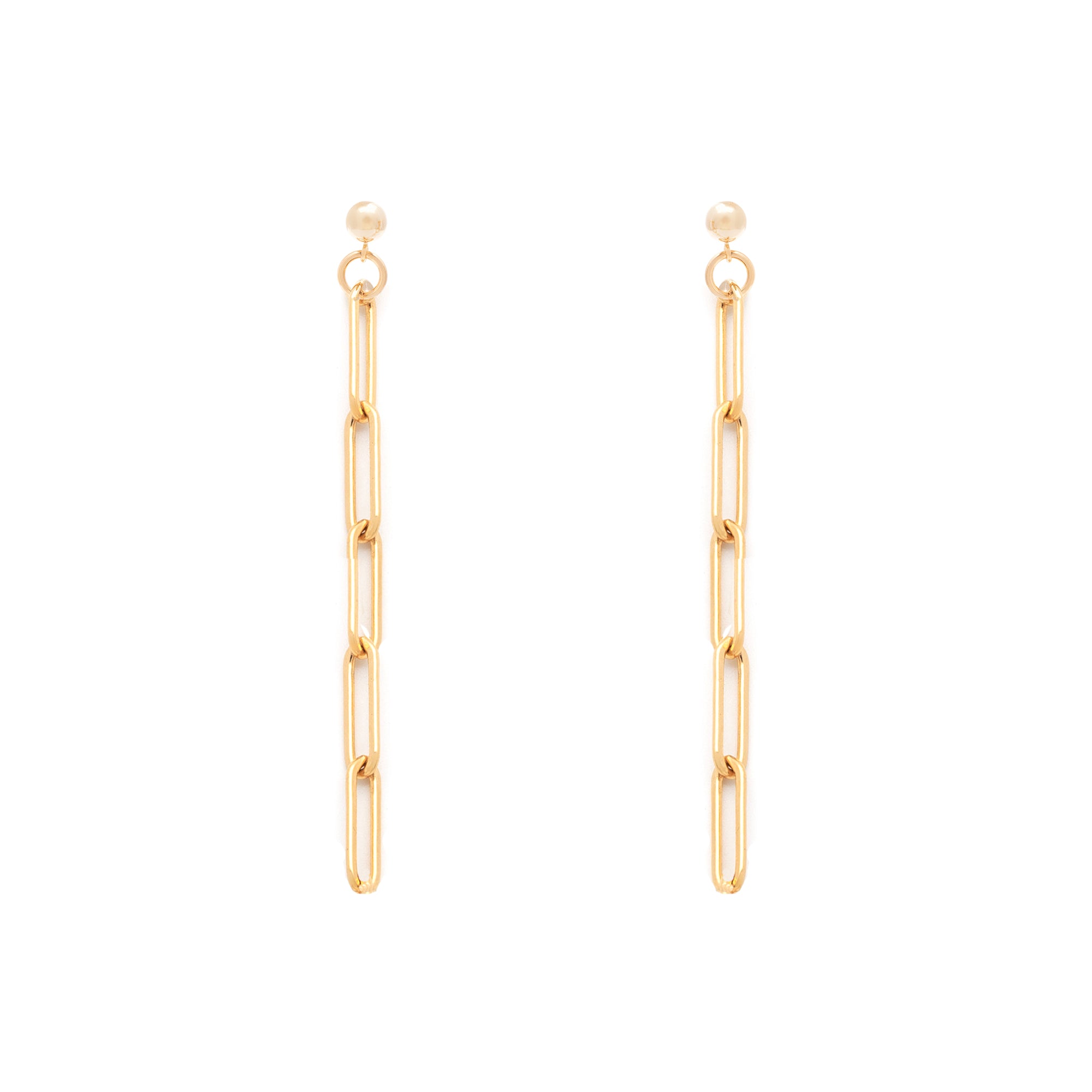 Paperclip Earrings - Gold