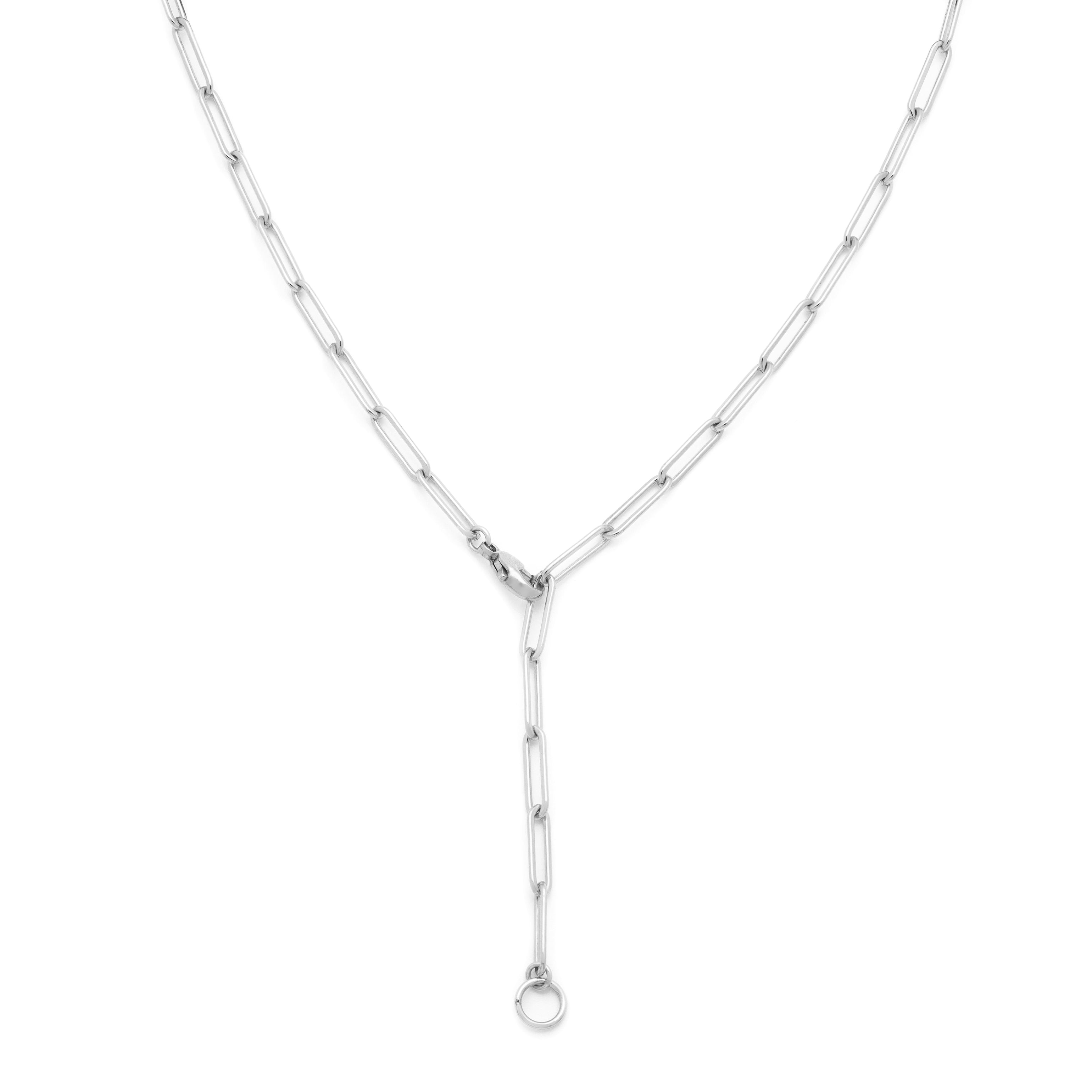 2 in 1 Paperclip Lariat - Silver