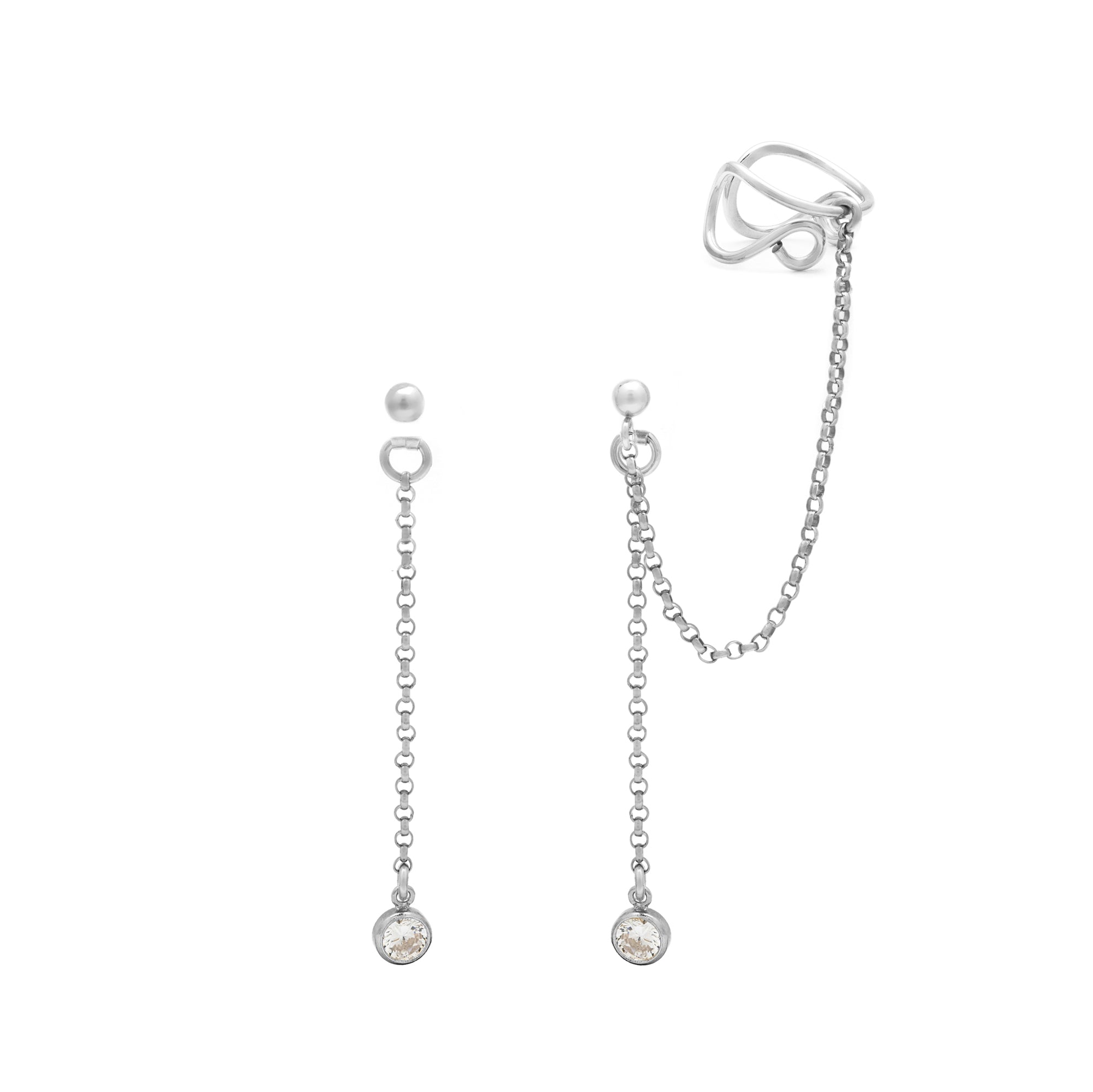 Cascade Ear Cuff Set - Silver