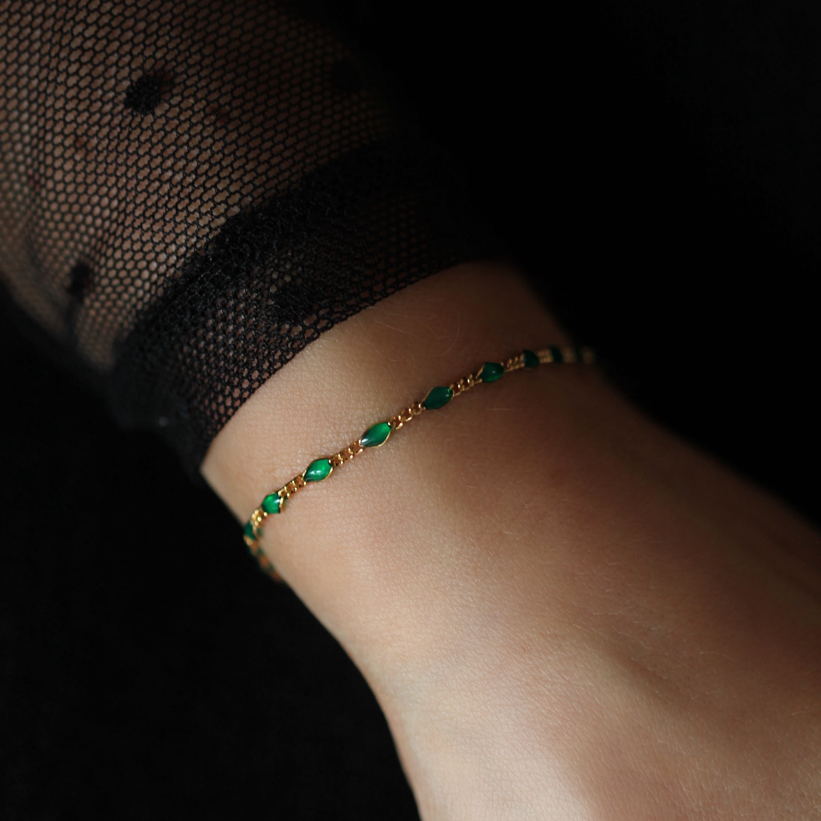Emerelle Bracelet - Green & Gold