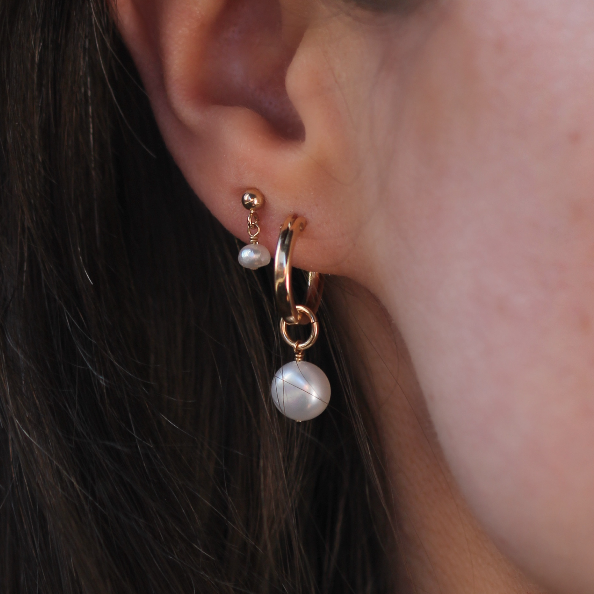 Ava Earring Charm - Pearl