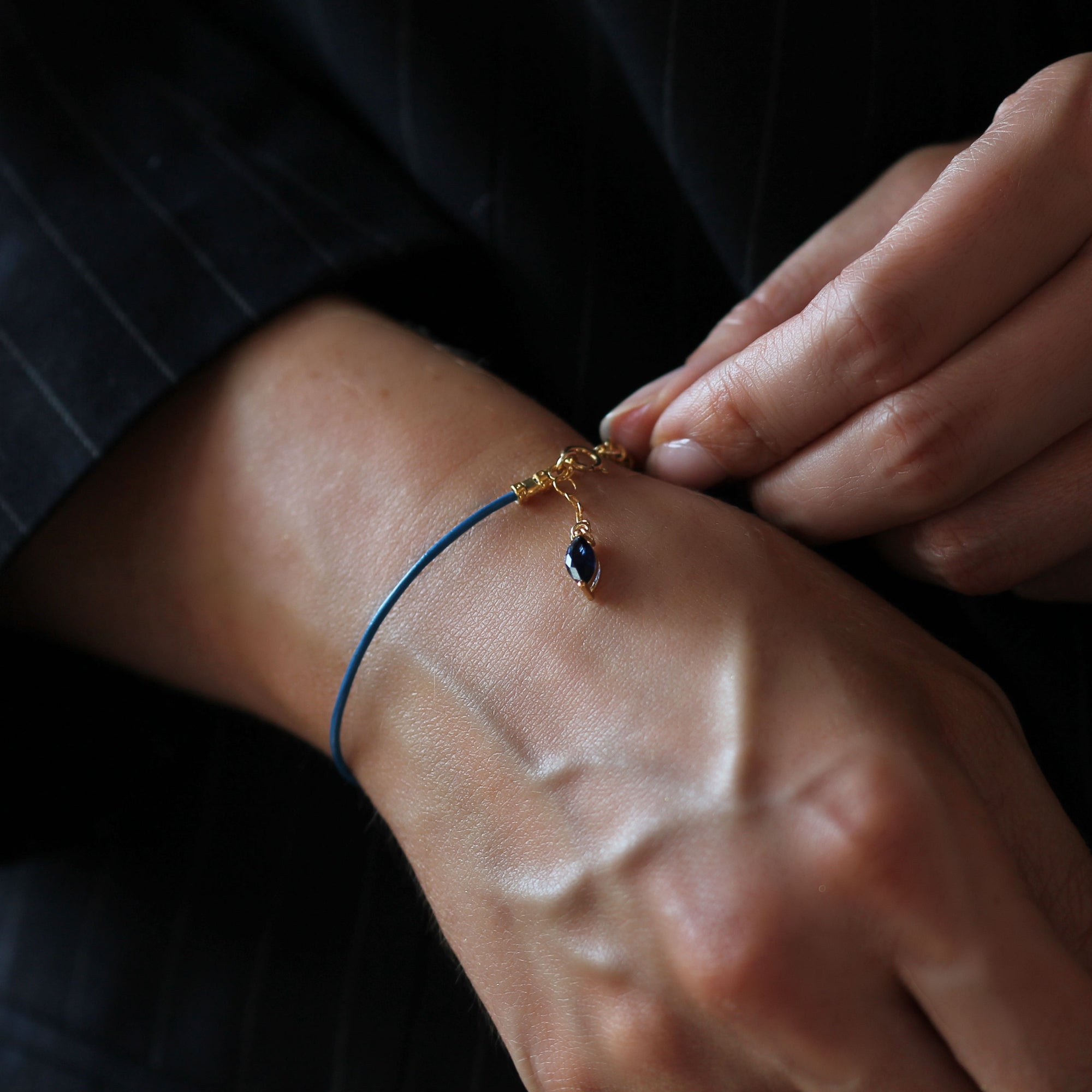 Marquis Bracelet - Blue Sapphire C.Z.