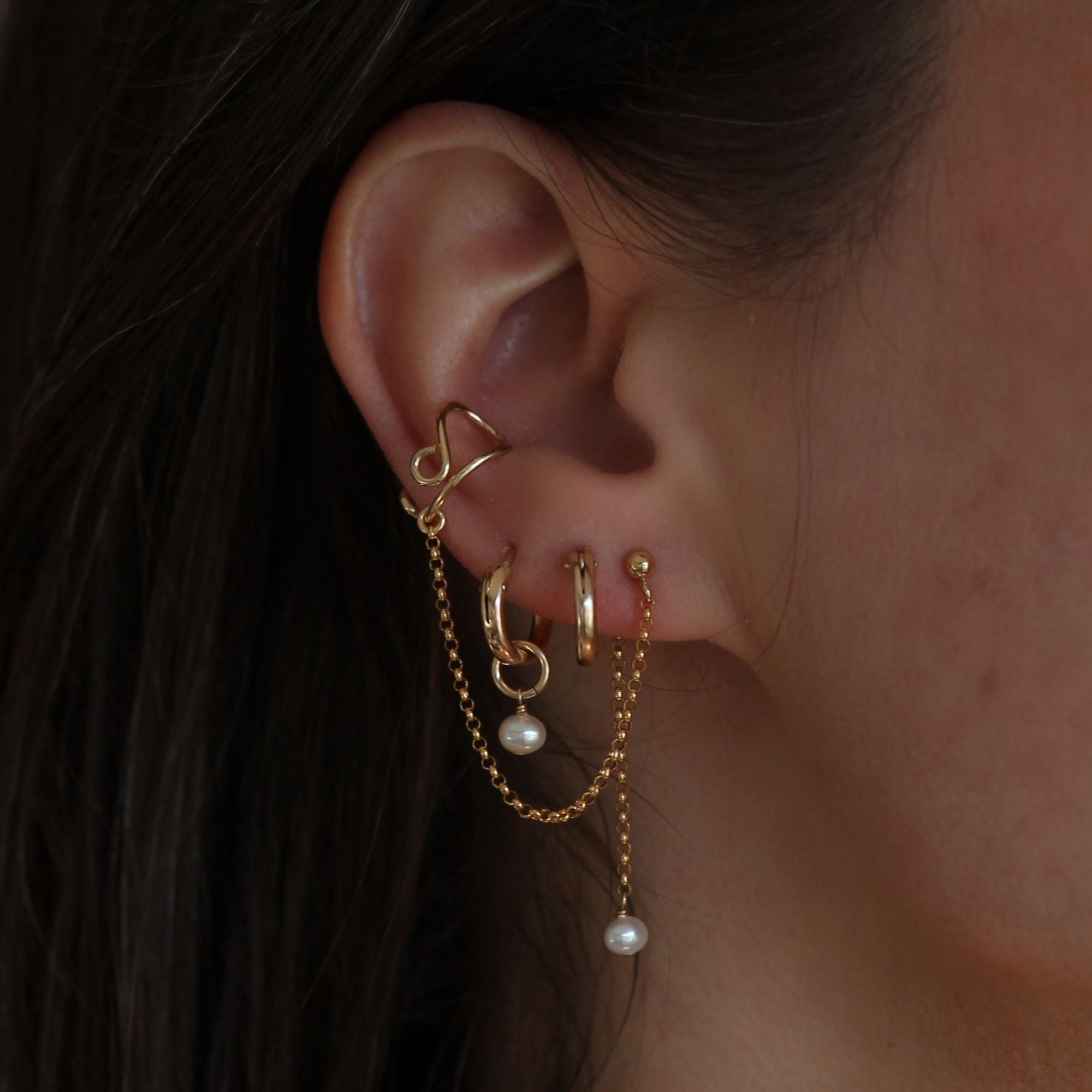 Cascade Ear Cuff Set - Pearl