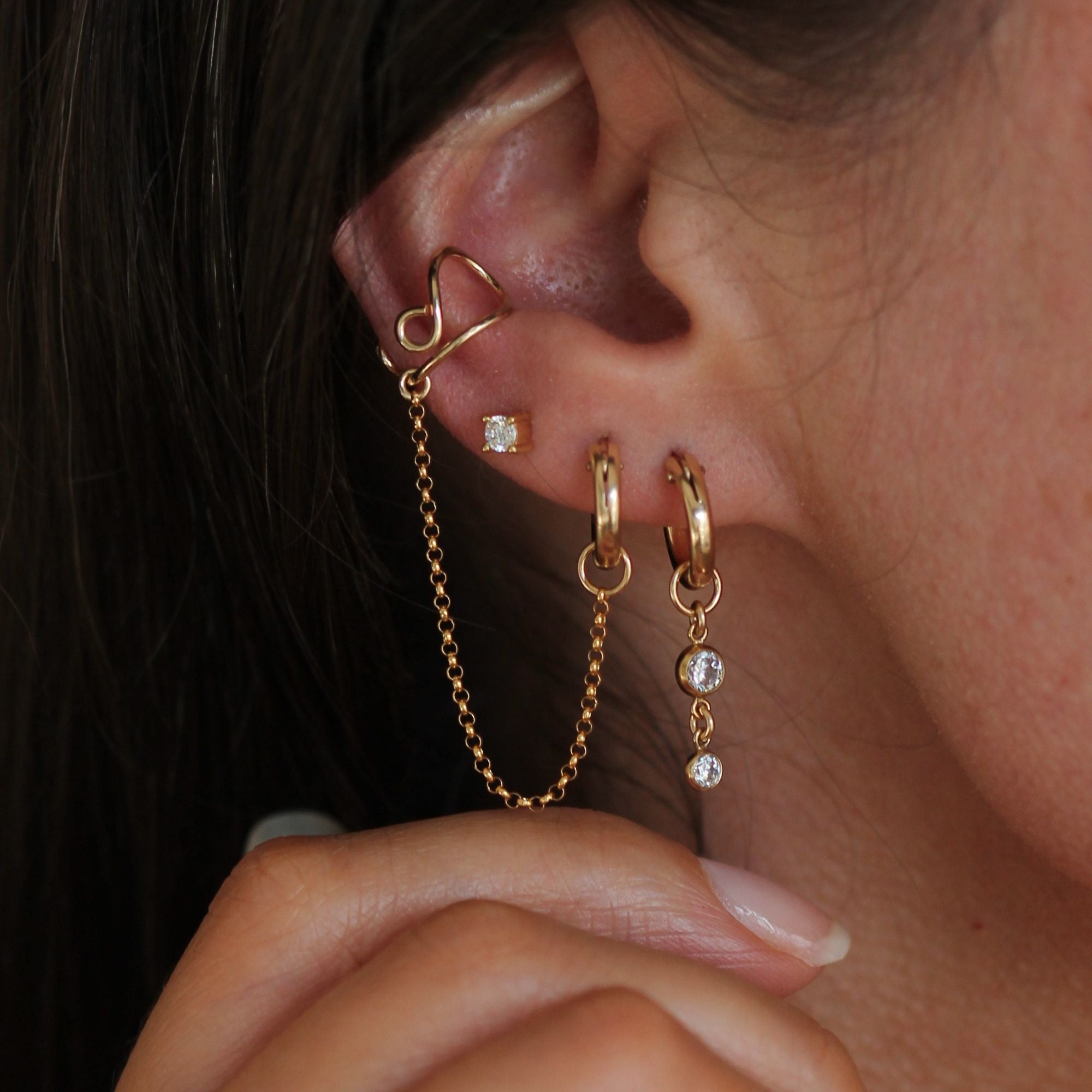 Double Billie Hoops - Gold