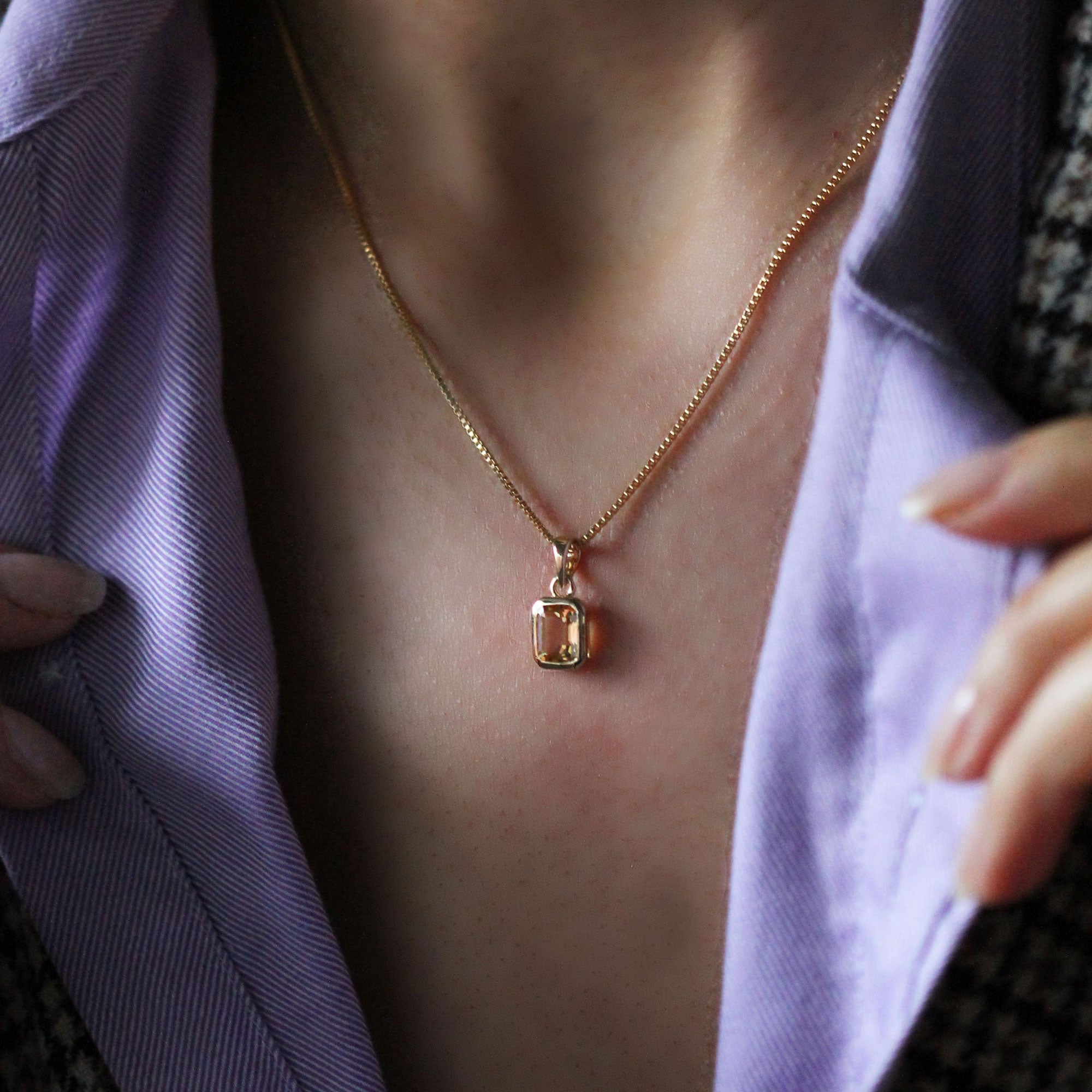 Mini Angie Necklace - Citrine