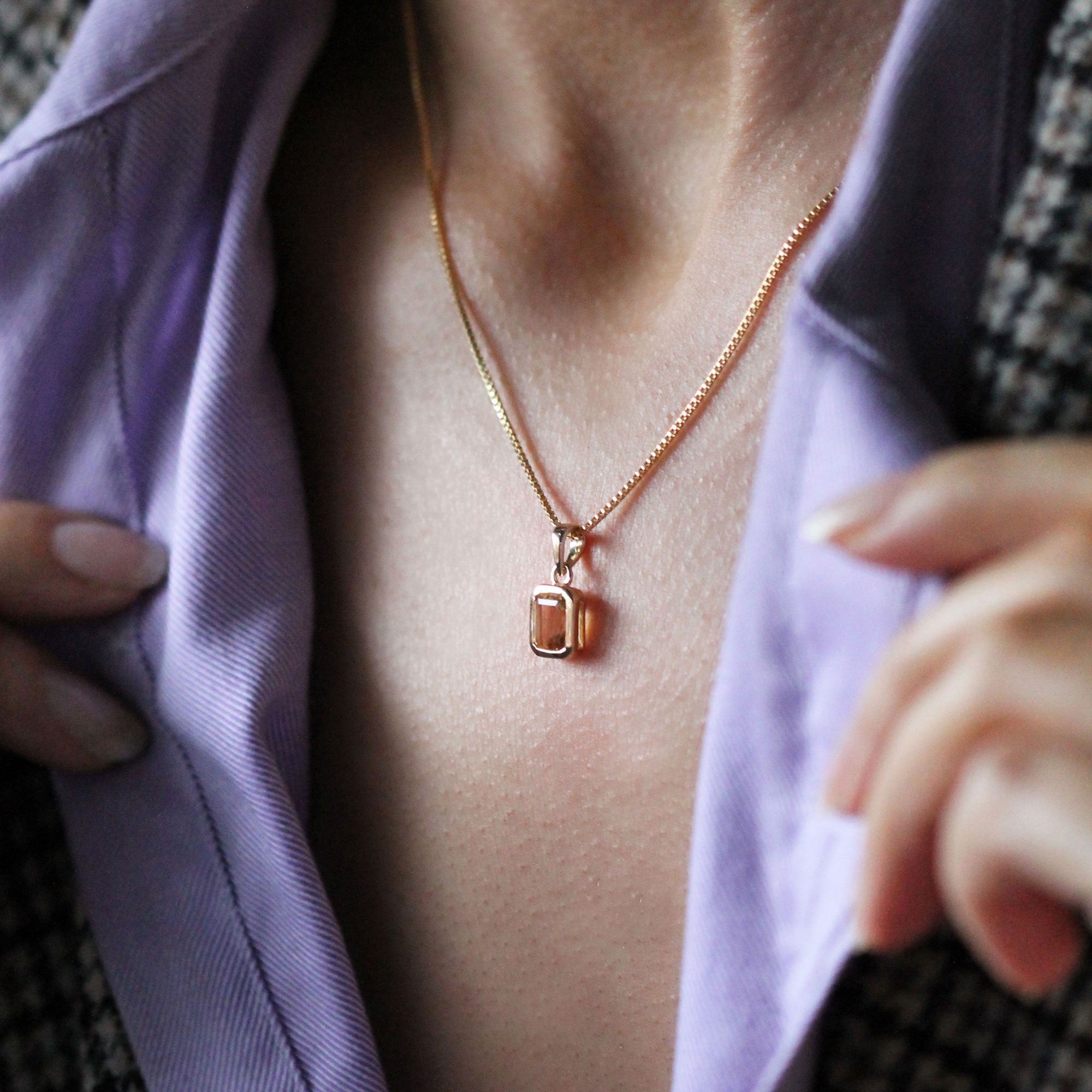 Mini Angie Necklace - Citrine