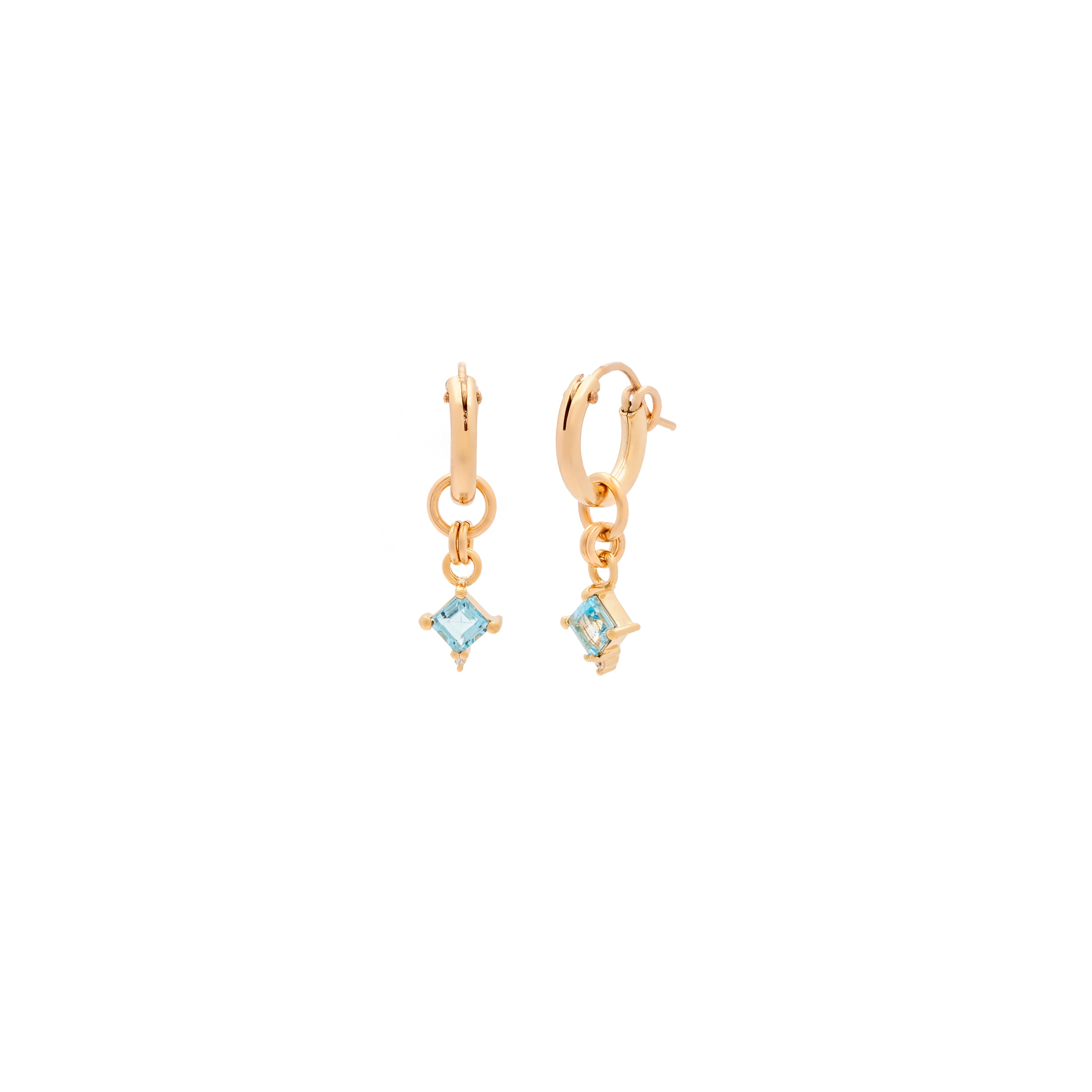 Mini Diana Hoops - Swiss Blue Topaz