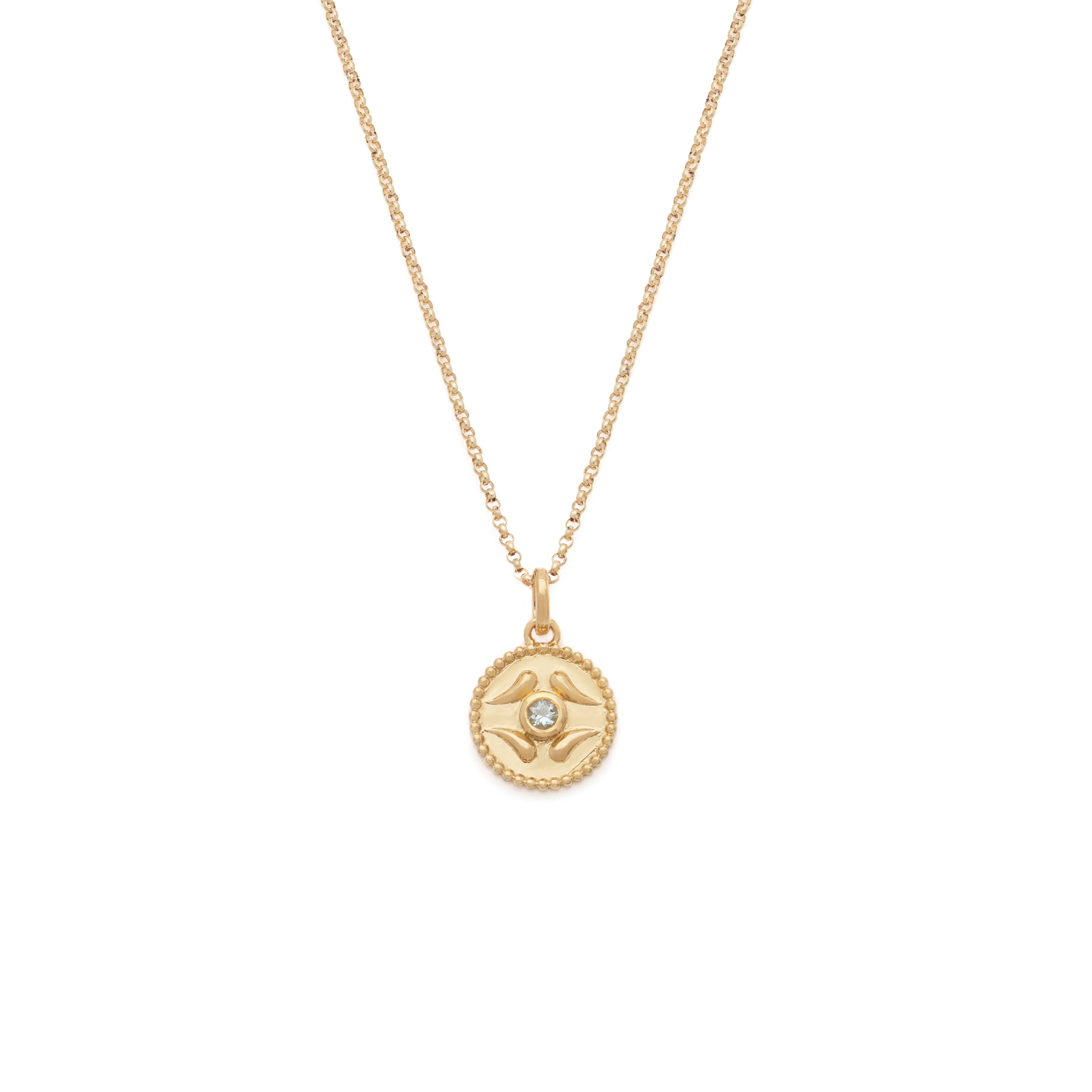 Guardian Necklace - Aquamarine C.Z.