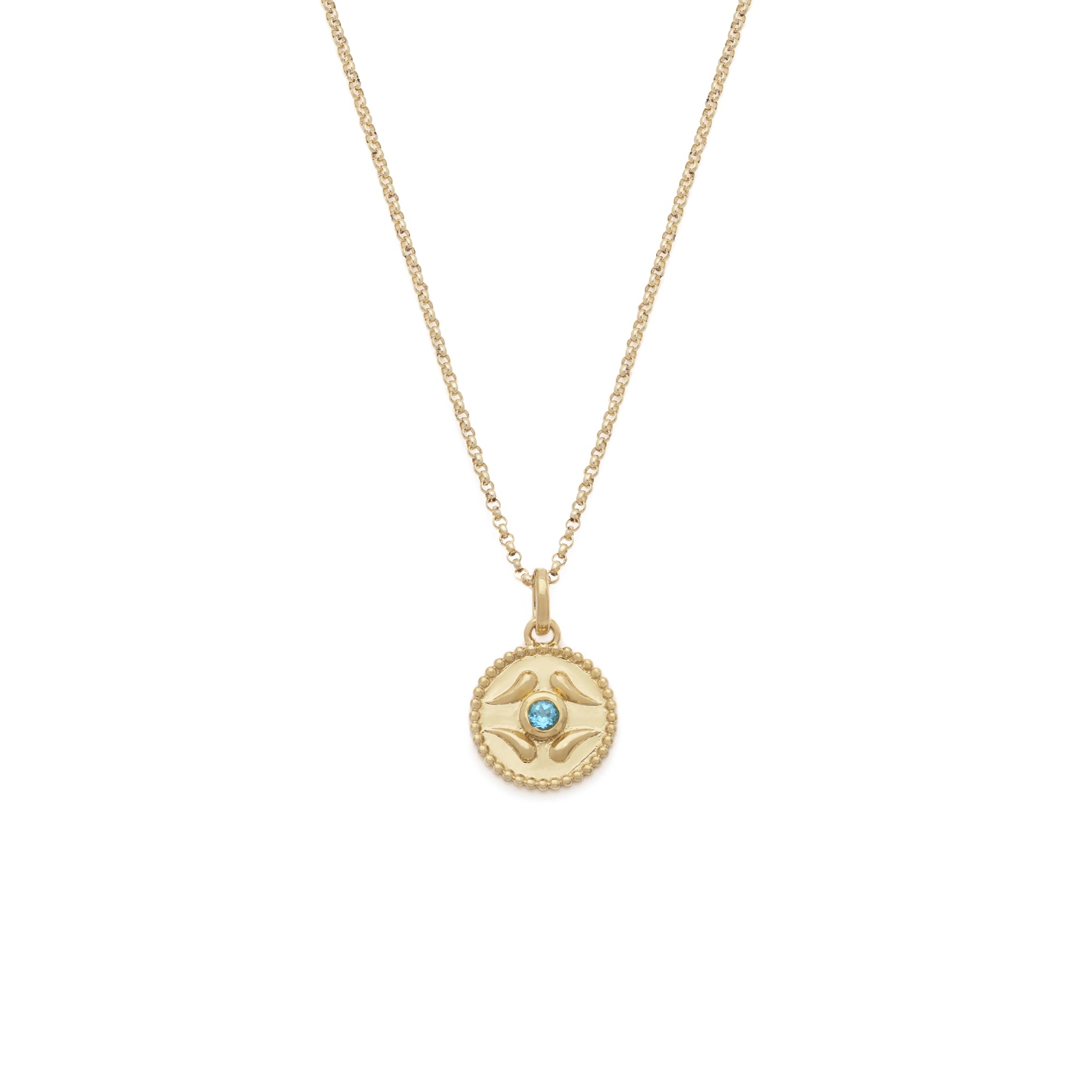 Guardian Necklace - Swiss Blue Topaz C.Z.