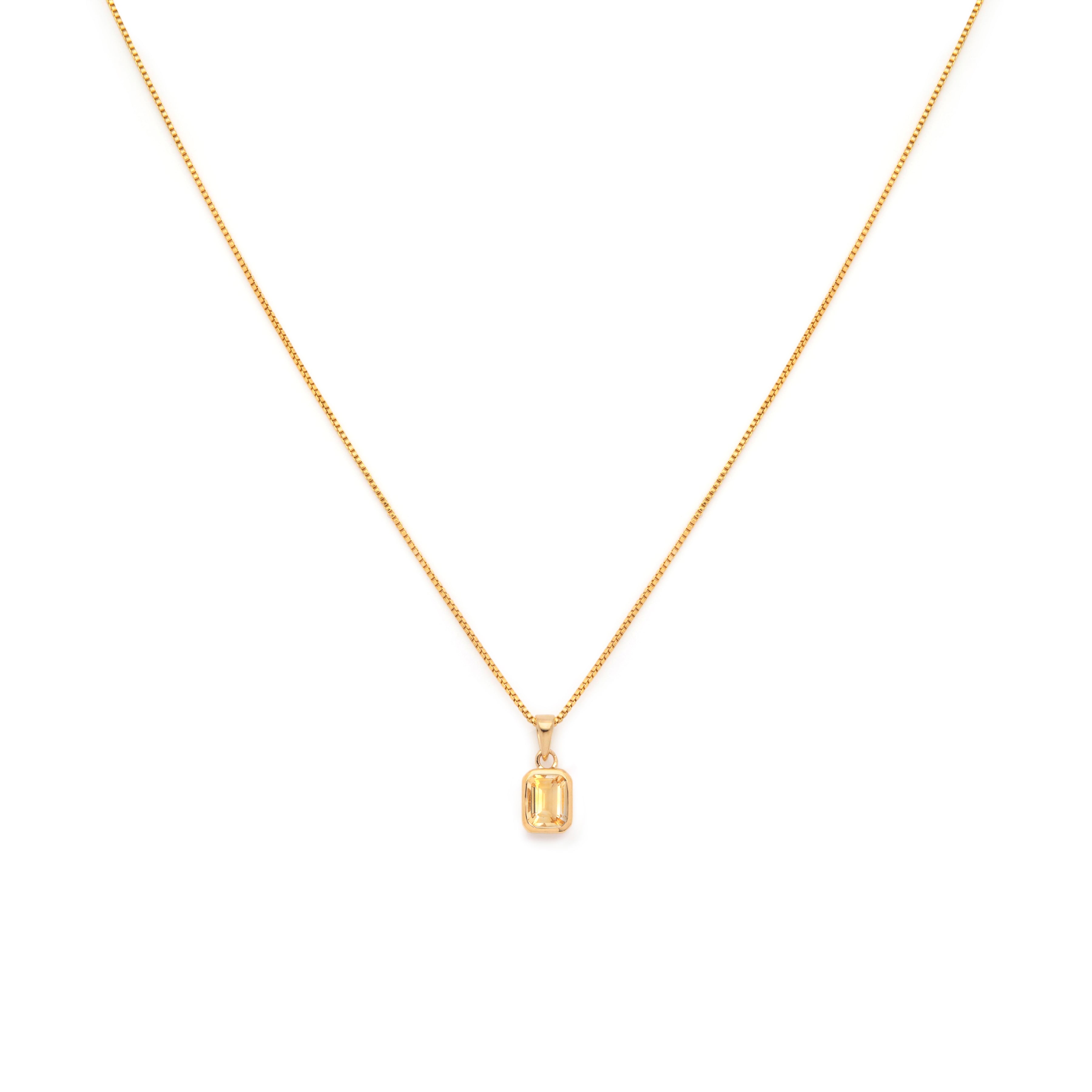 Mini Angie Necklace - Citrine