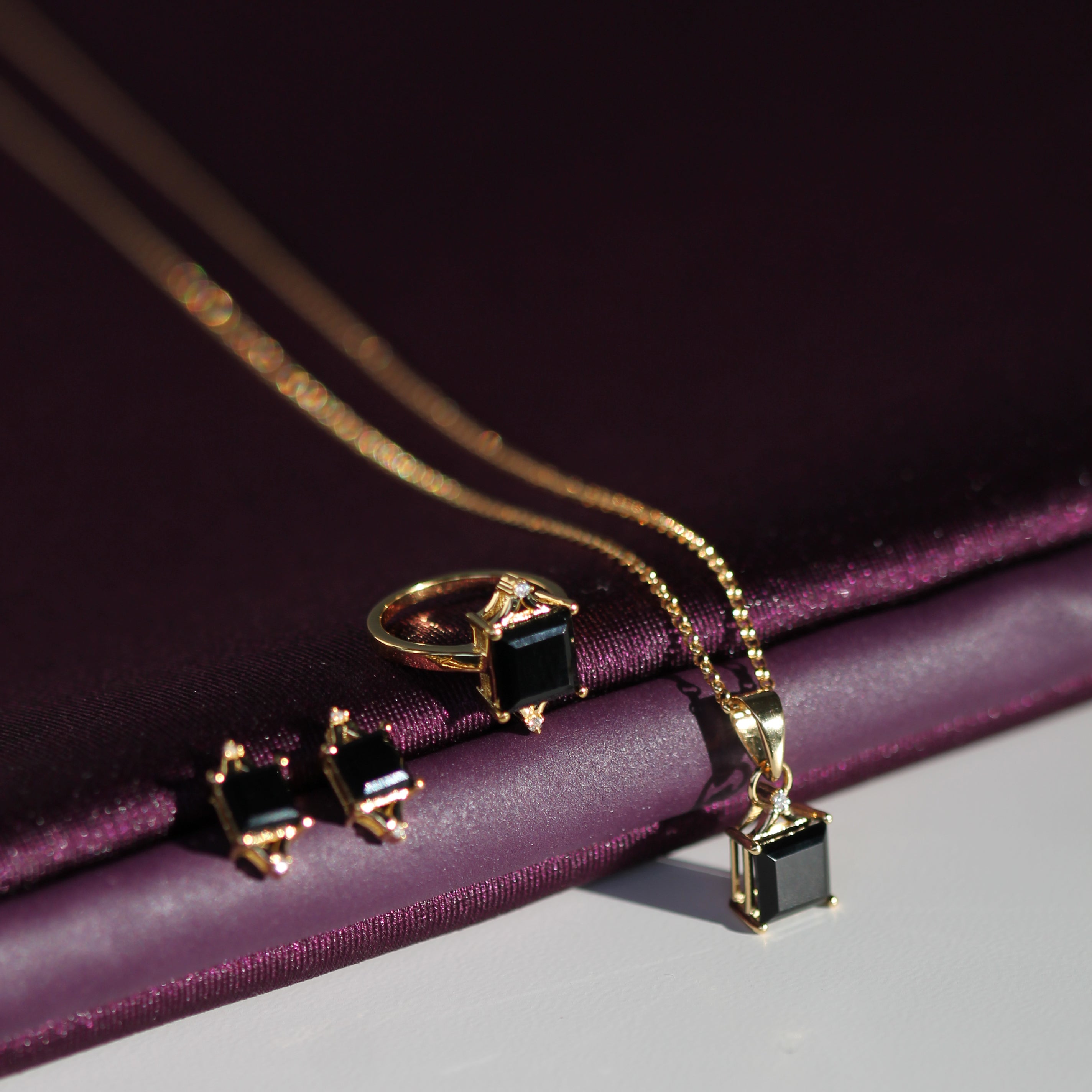 Diana Studs - Black Onyx