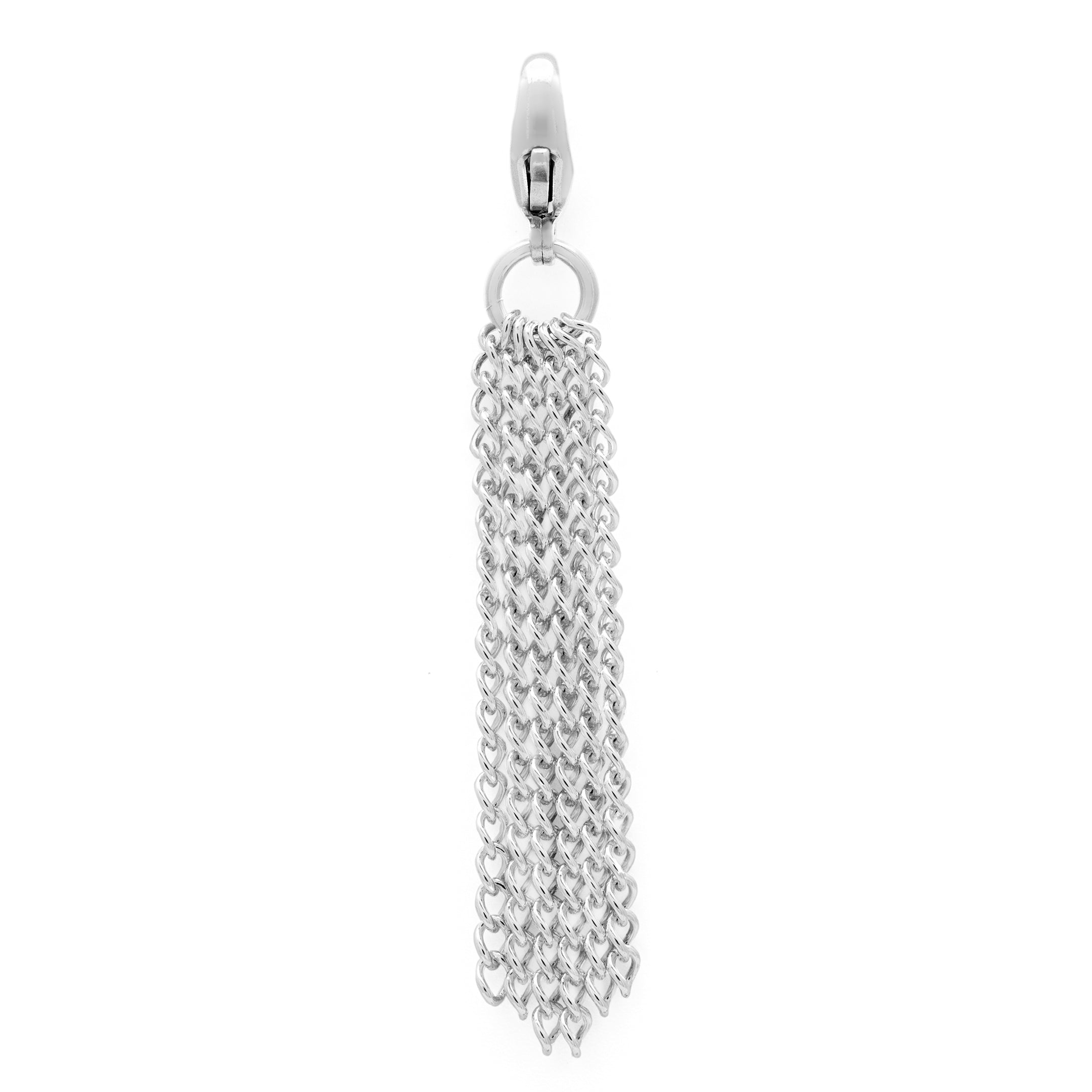 Flourish Tassel Charm - Silver