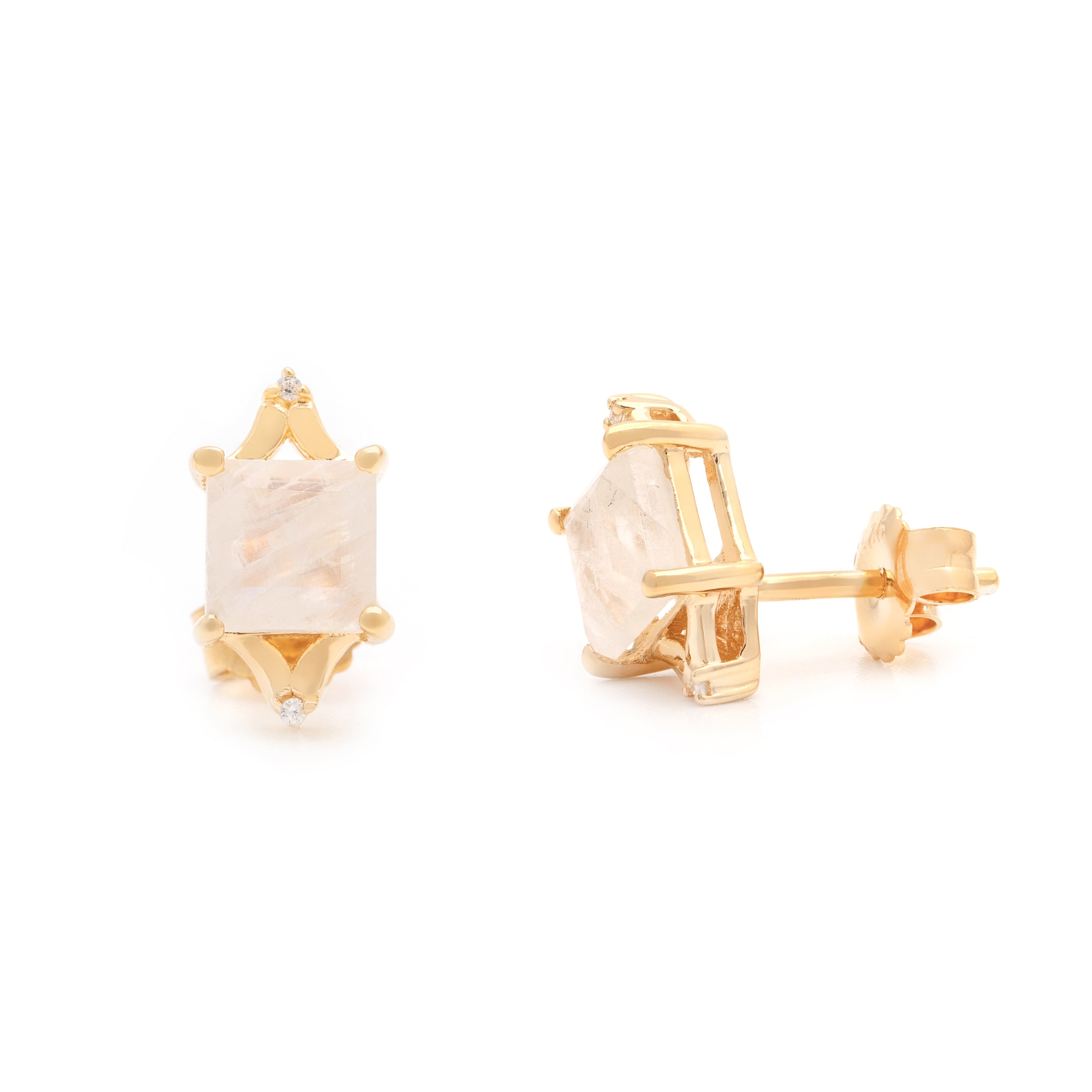 Diana Studs - Moonstone