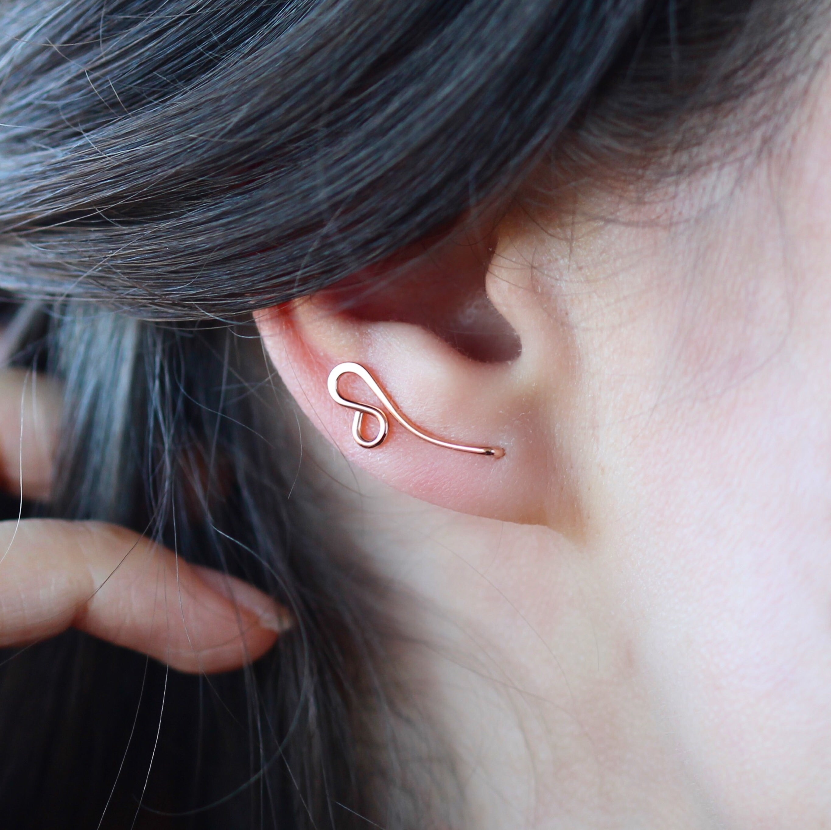 Filigree Ear Climbers - Rose Gold