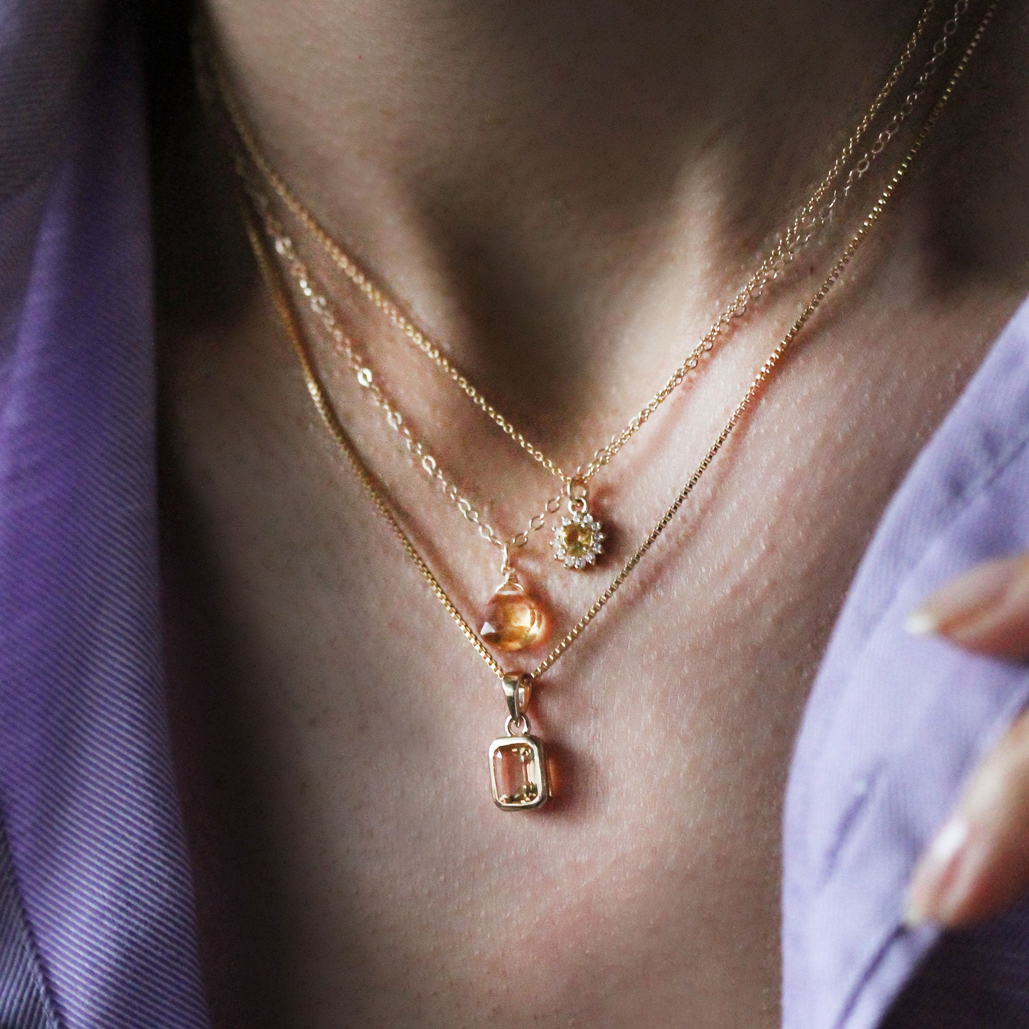 Daisy Necklace - Citrine