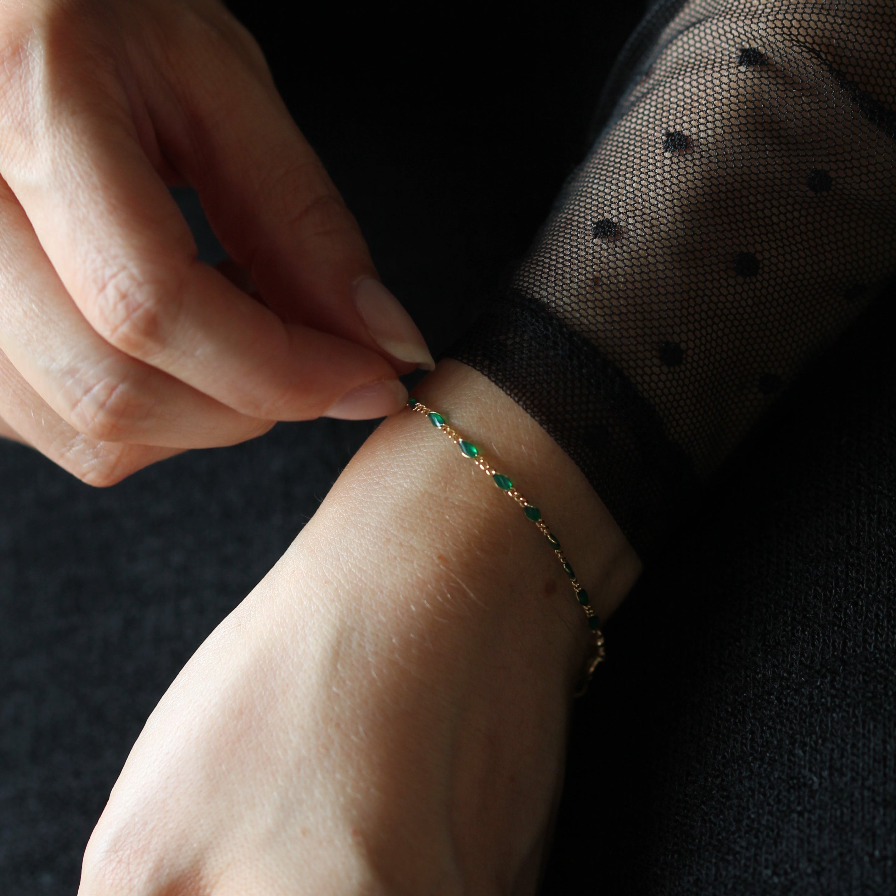 Emerelle Bracelet - Green & Gold