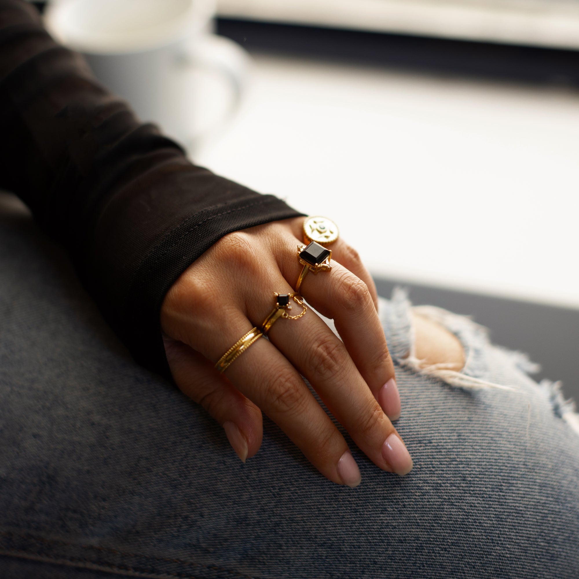 Mini Diana Ring - Black Onyx