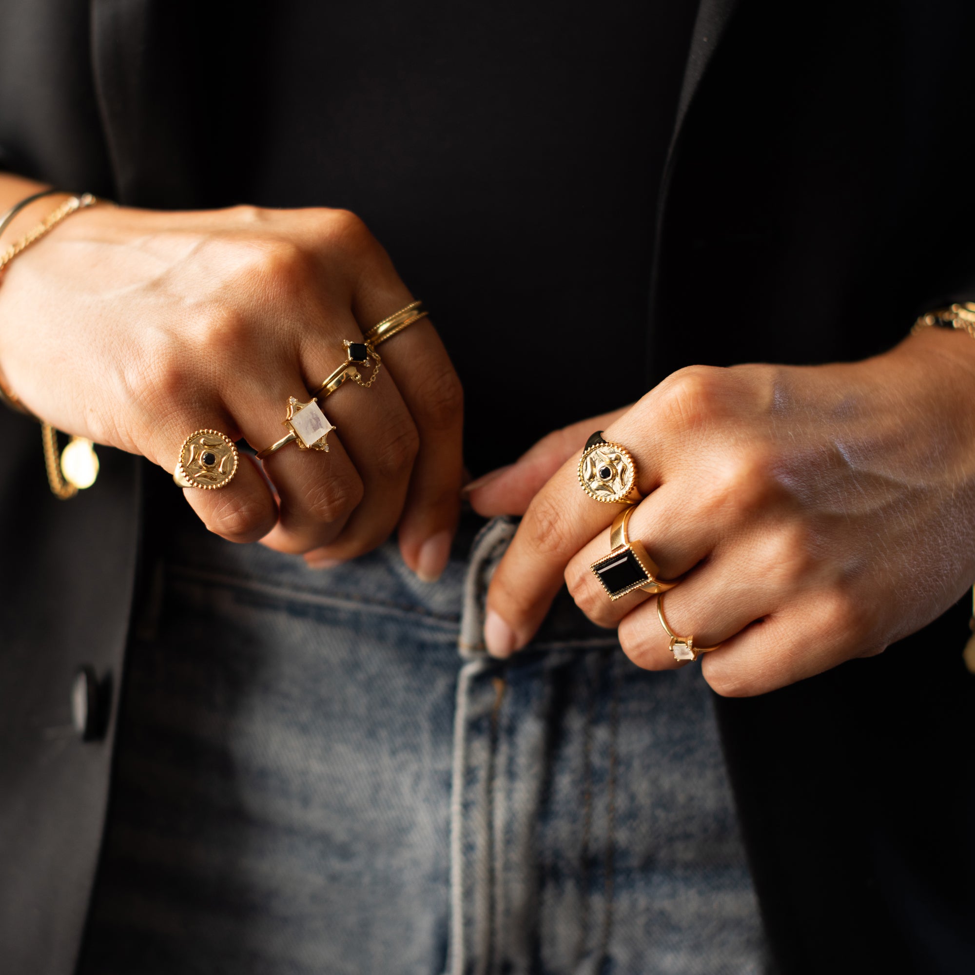 Jasmine Ring - Black Onyx