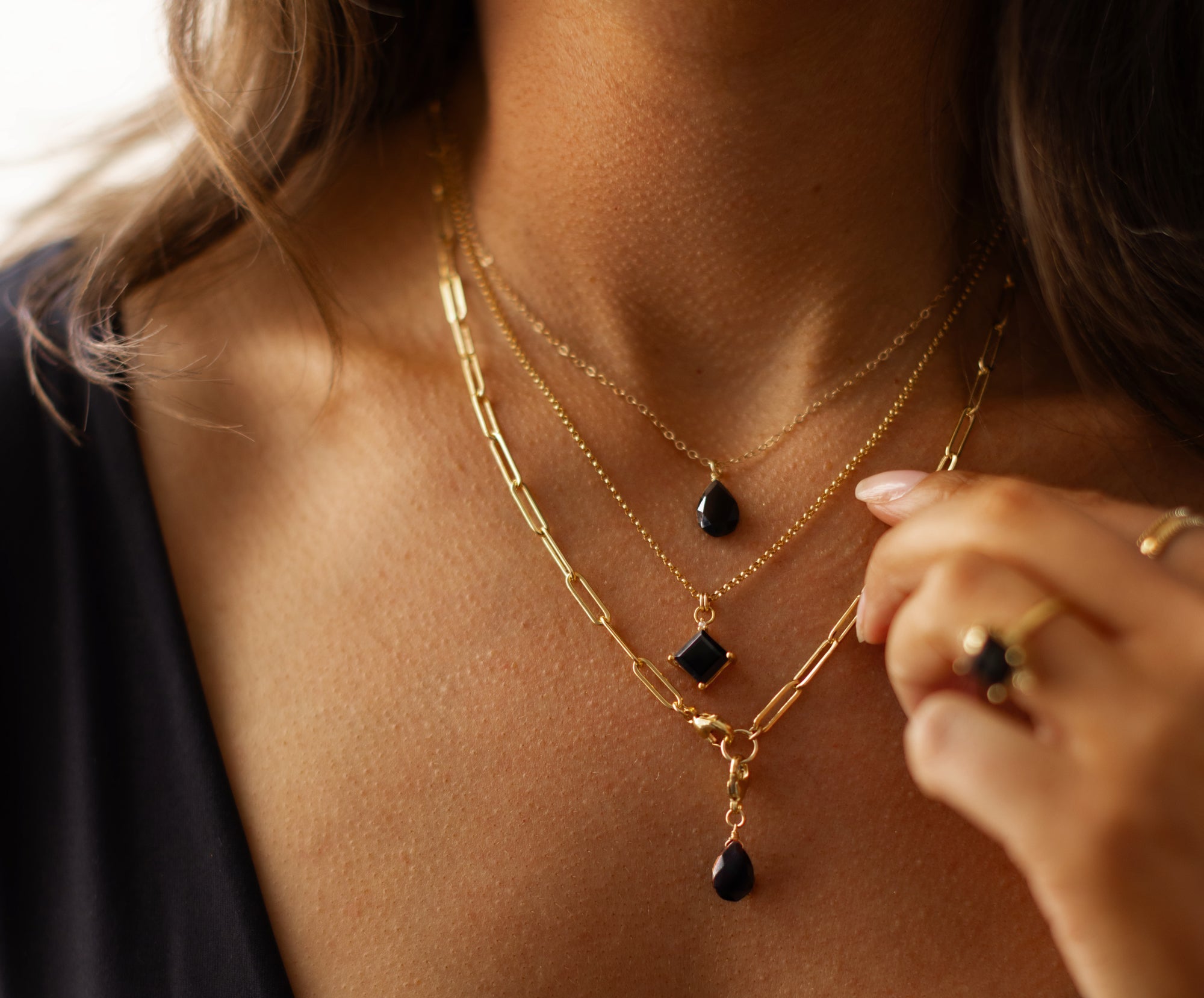 Ava Necklace - Black Onyx