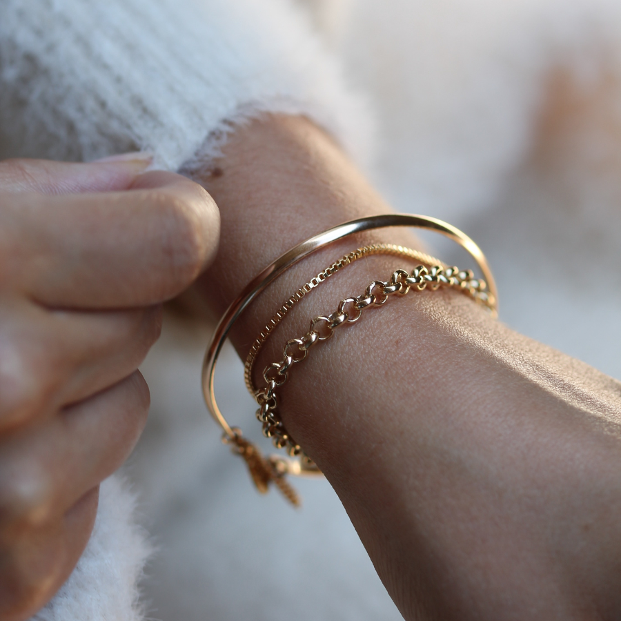 Box Chain Bracelet- Gold