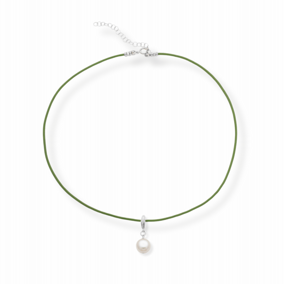 Leather Strand - Fern & Silver