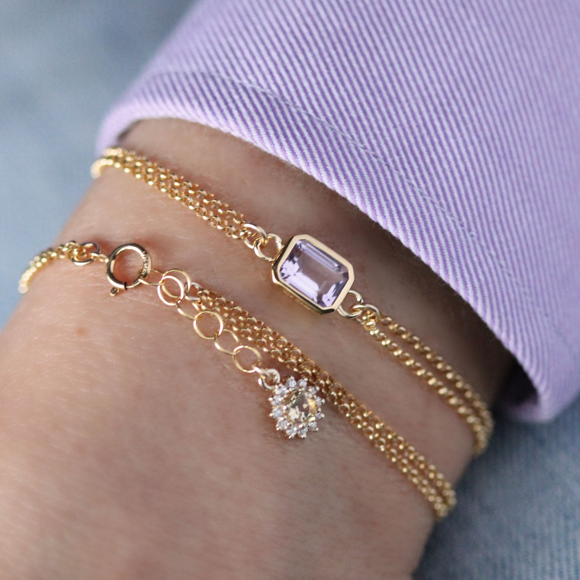 Mini Angie Bracelet - Pink Amethyst