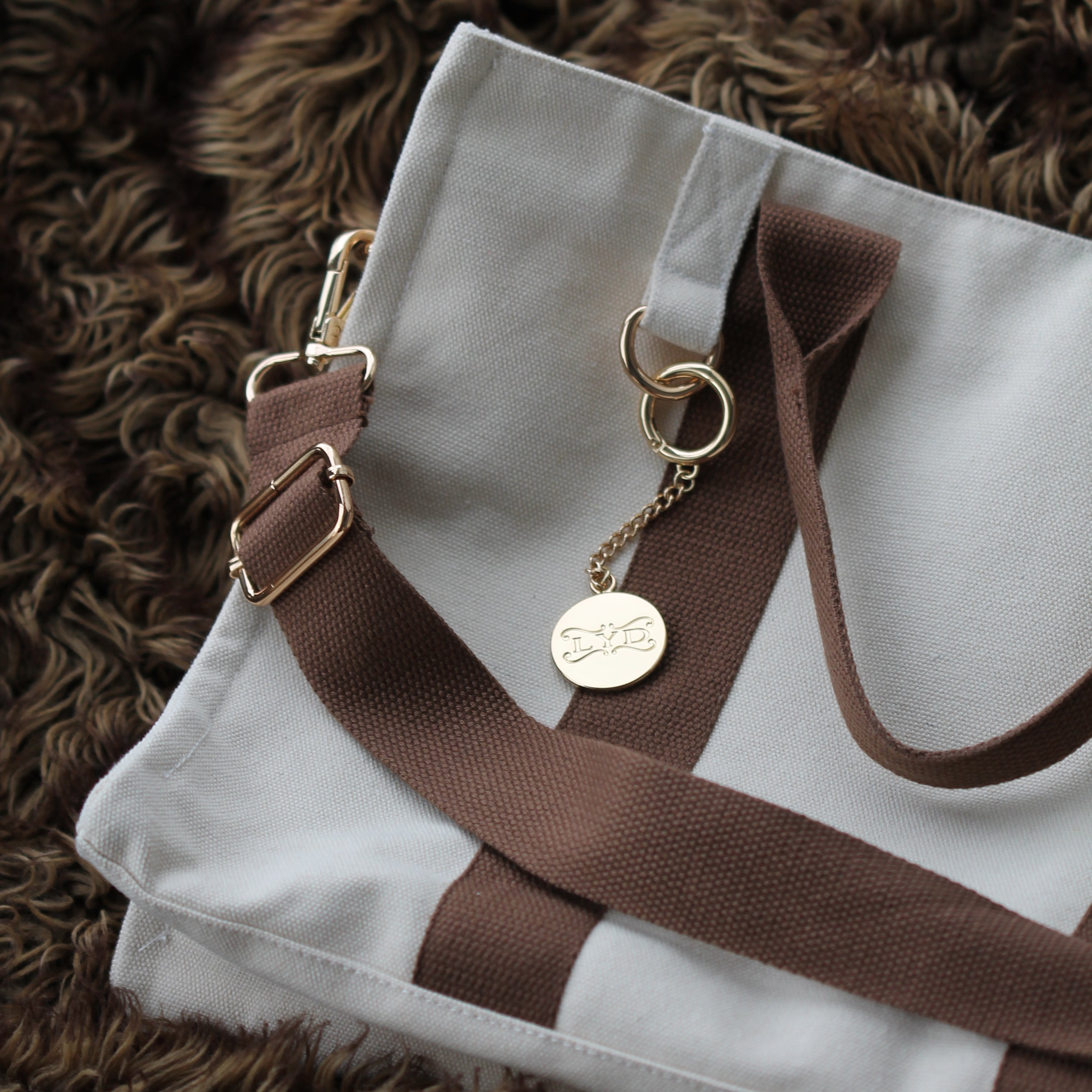 "The Brooklyn" Satchel - Latte & Gold