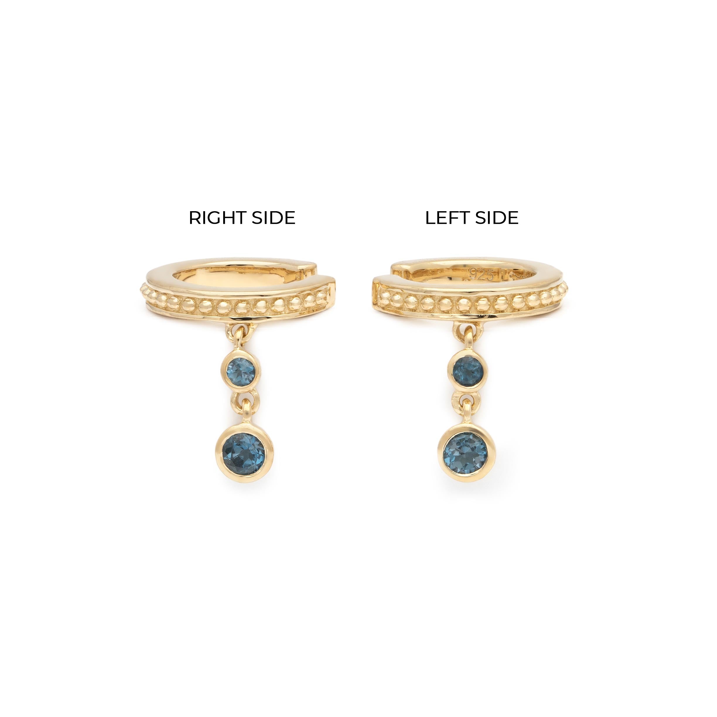 Cleo Double Ear Cuff - London Blue Topaz