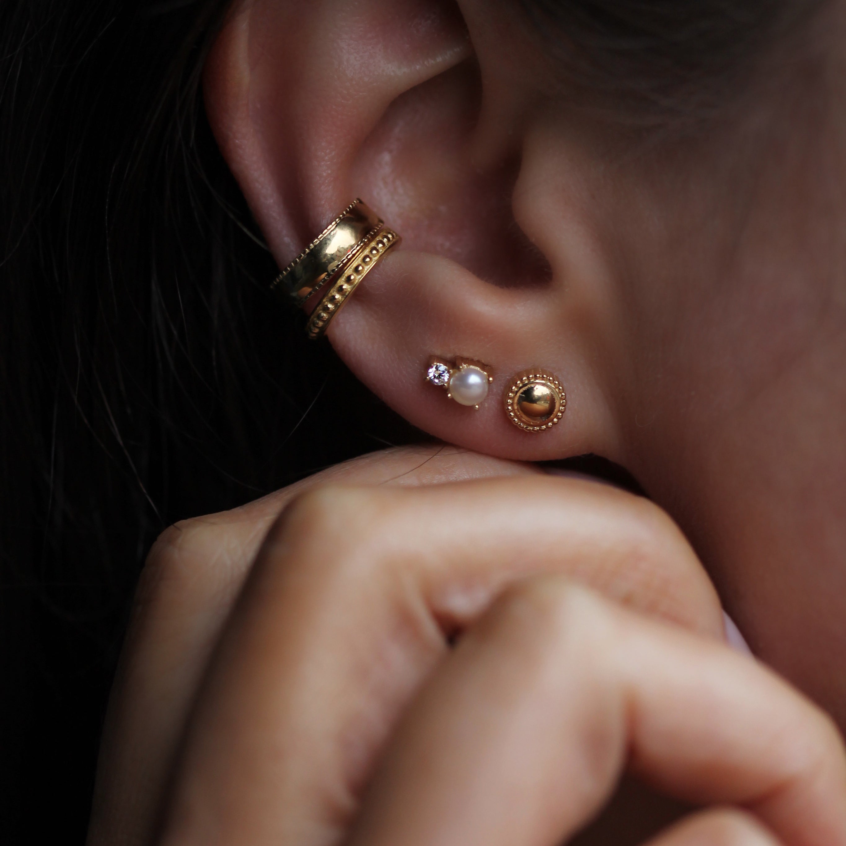 Mini Beaded Cuff - Gold