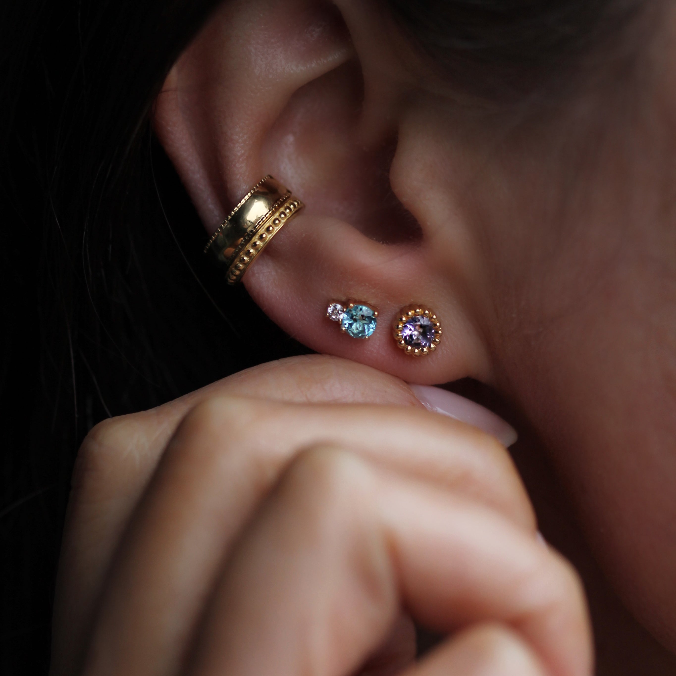 Mini Beaded Cuff - Gold