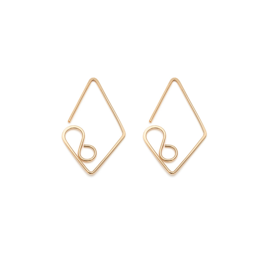 Medium Diamond Earrings - Gold